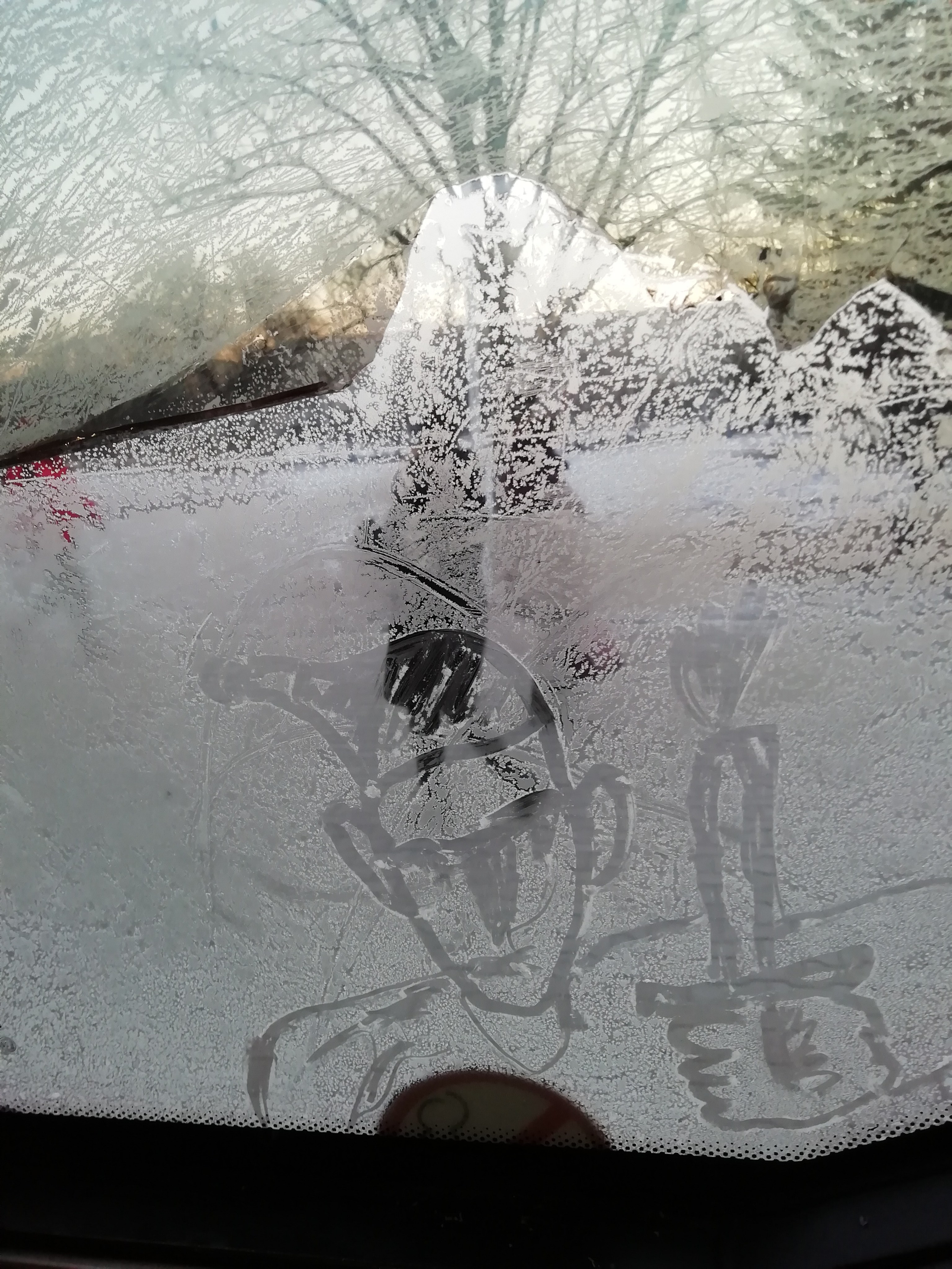 Рисункинаокнахавтобуса. Художник Рыбак Николай