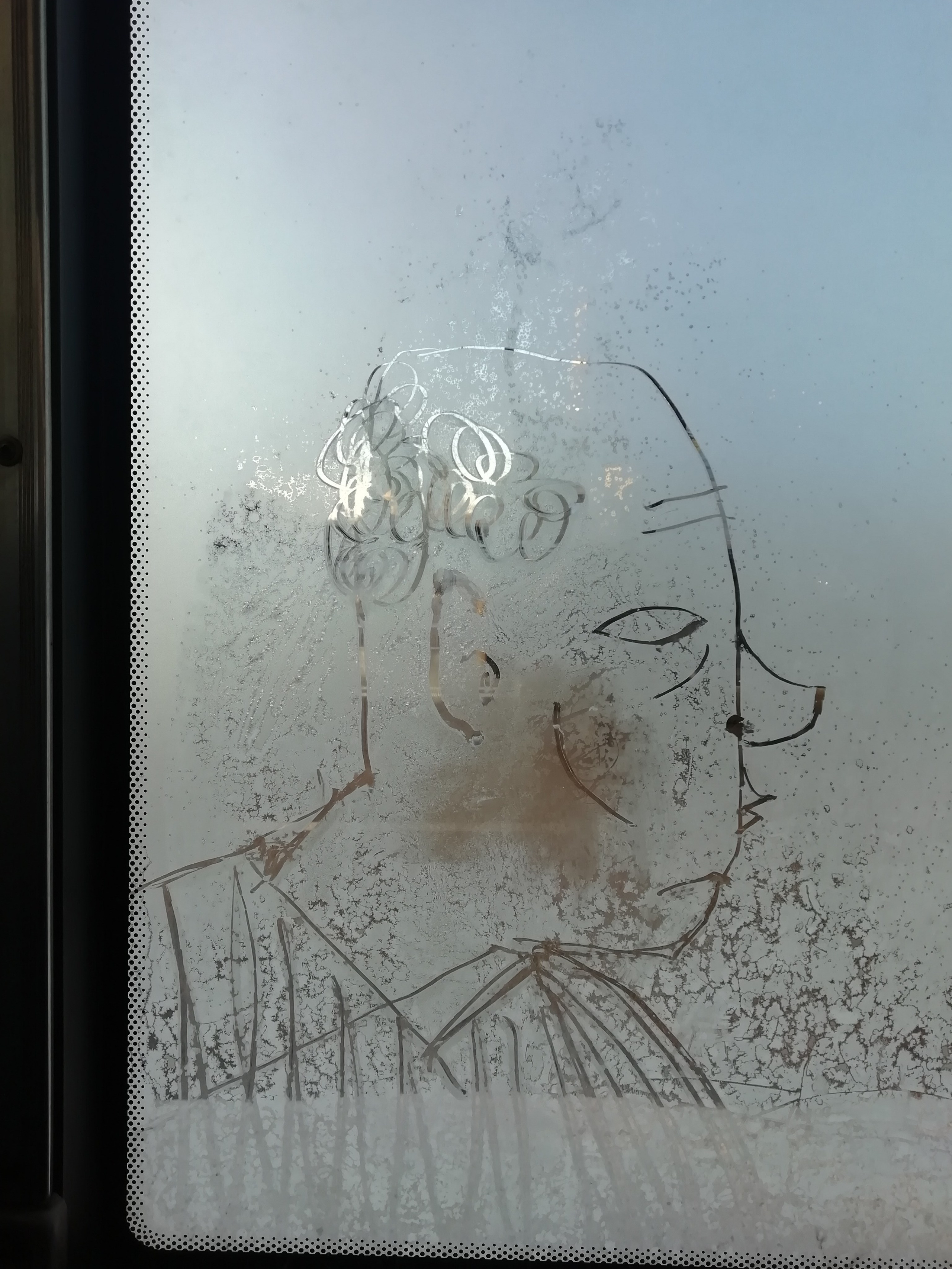 Рисункинаокнахавтобуса. Художник Рыбак Николай