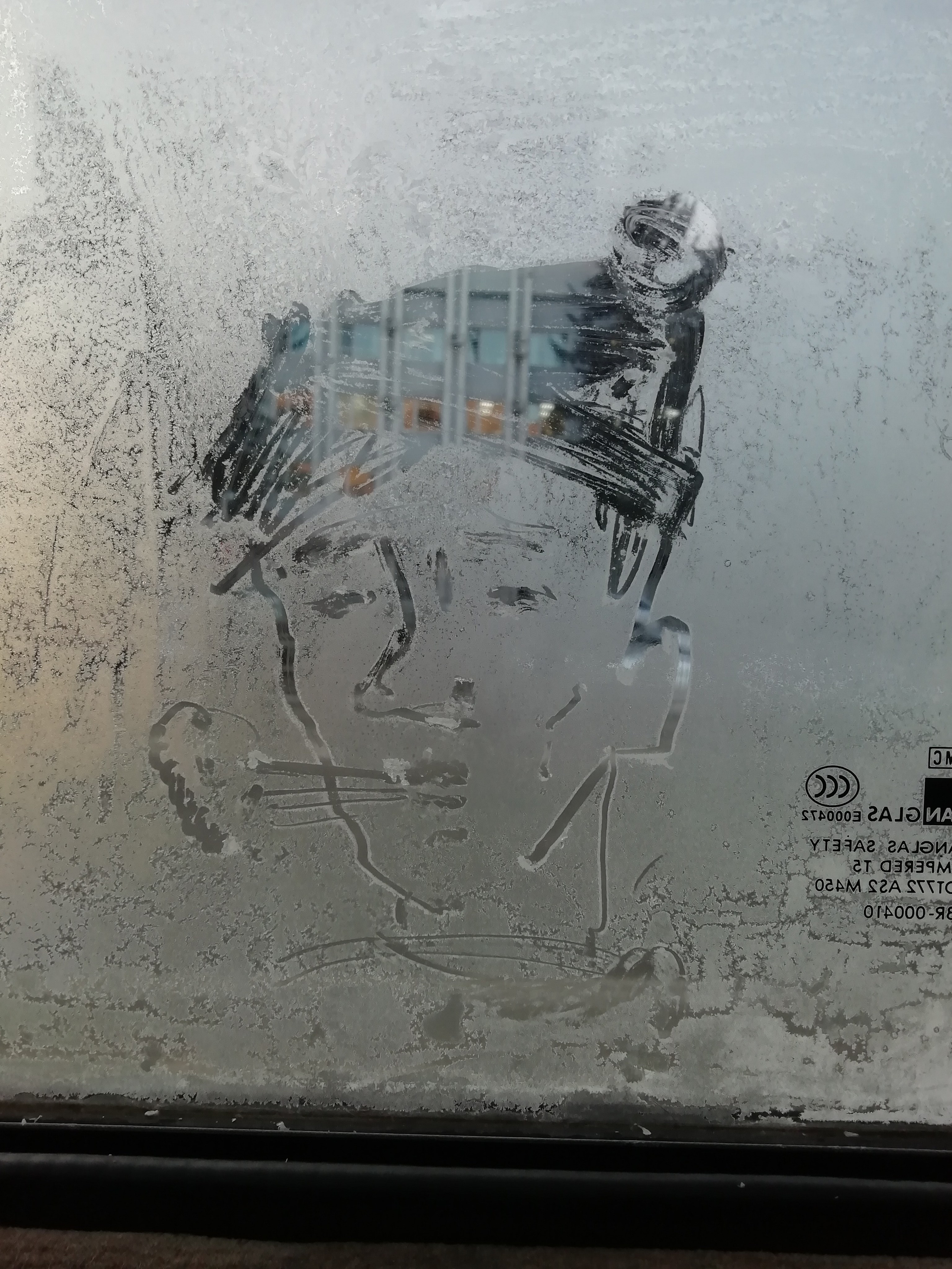 Рисункинаокнахавтобуса. Художник Рыбак Николай