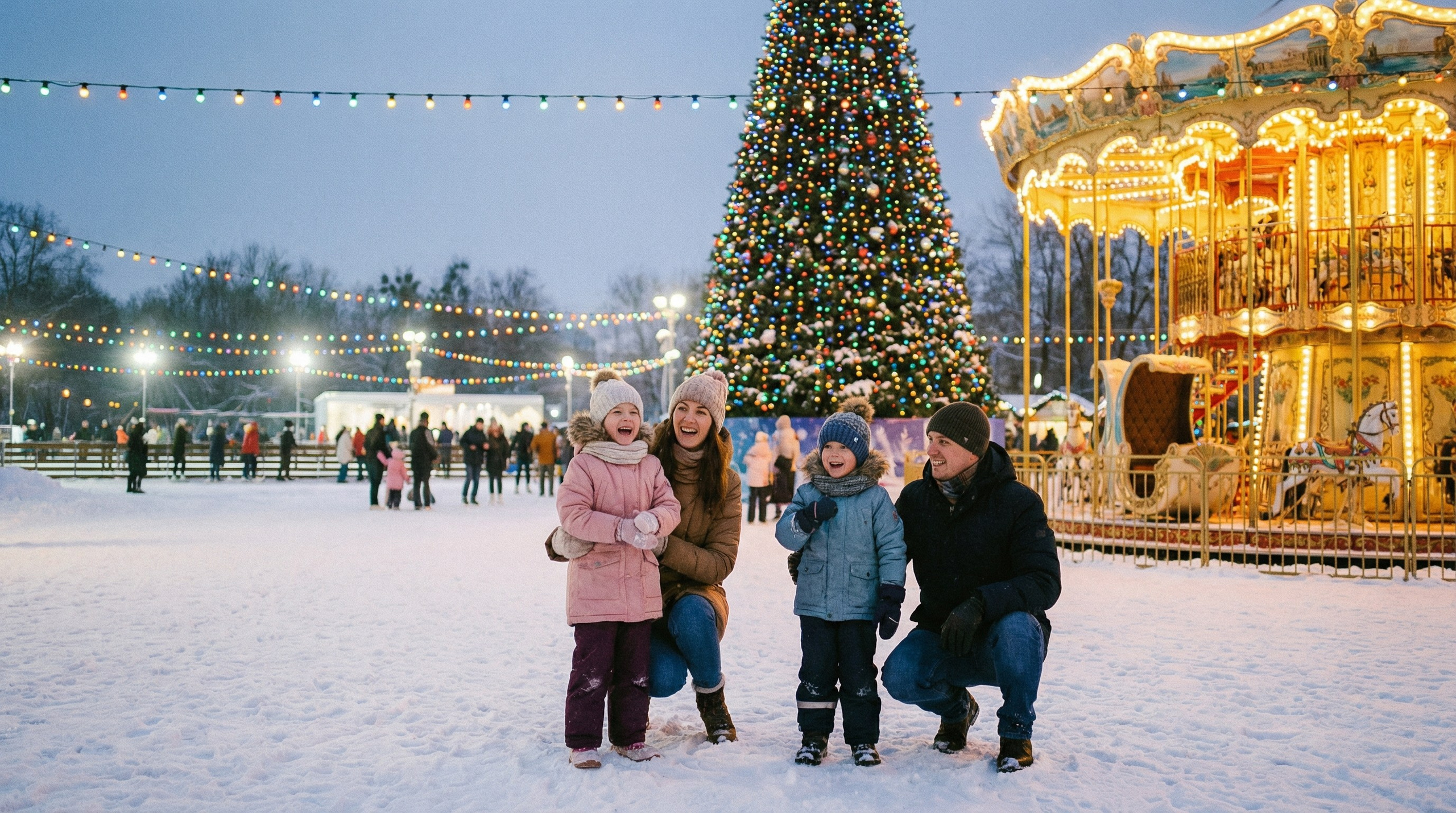 Зимняя детская фотосессия в Парке Горького, Минск
