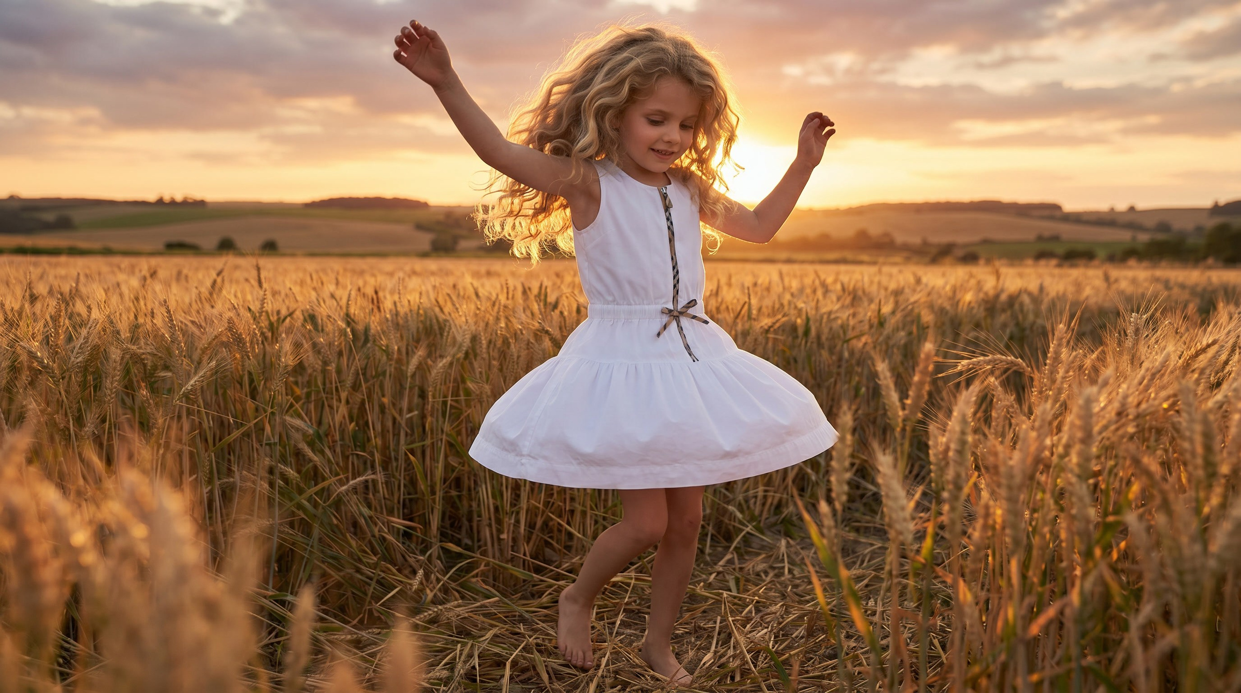 ПОРТФОЛИО РЕКЛАМНОЙ КАМПАНИИ «BURBERRY KIDS: ЗОЛОТОЕ ПОЛЕ» Детский хлопковый сарафан. FOTOELA. Элеонора Щербакова — фотограф счастья в Тамбове