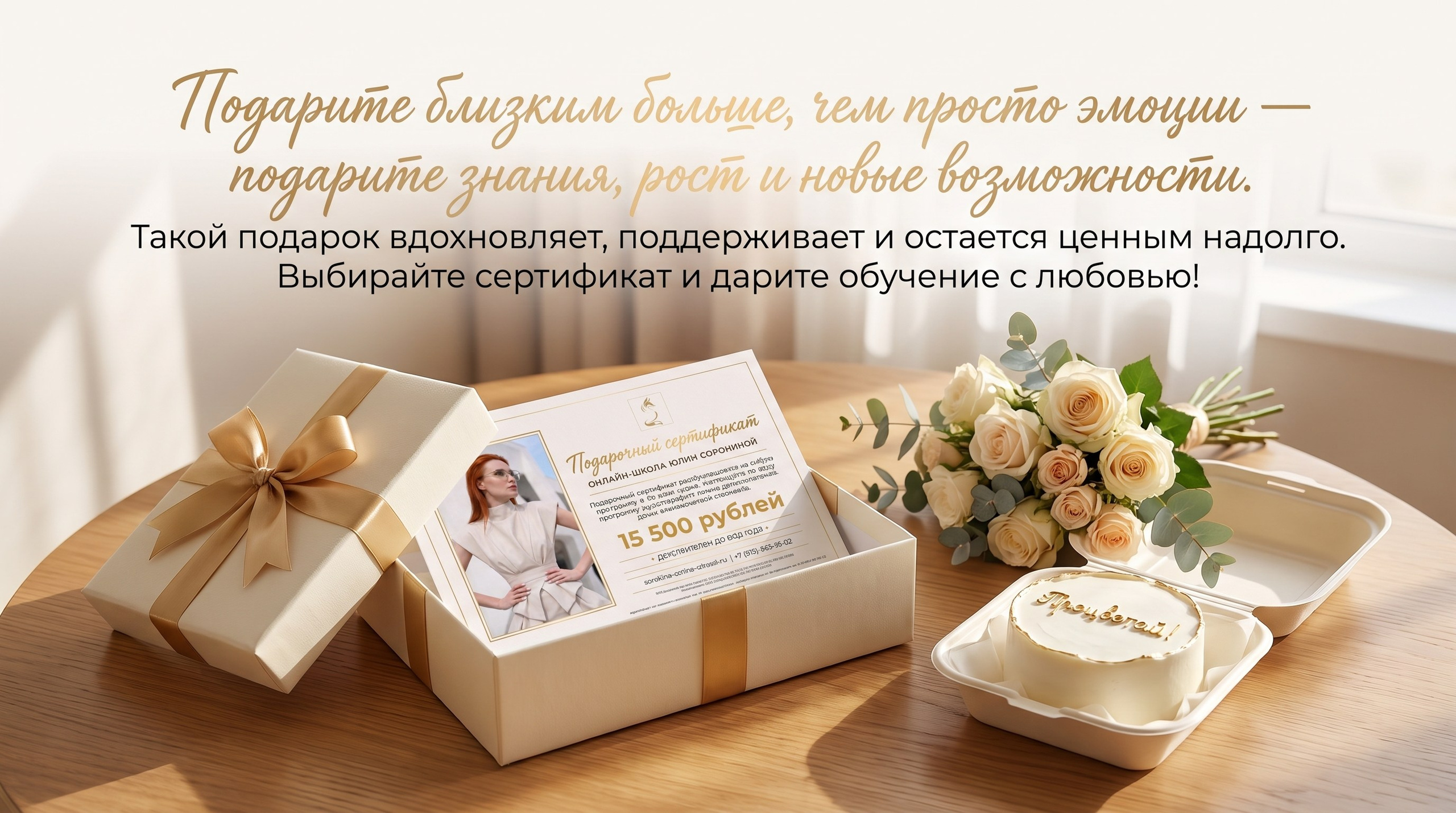 Подарочные сертификаты. Онлайн — школа Сорокиной Юлии