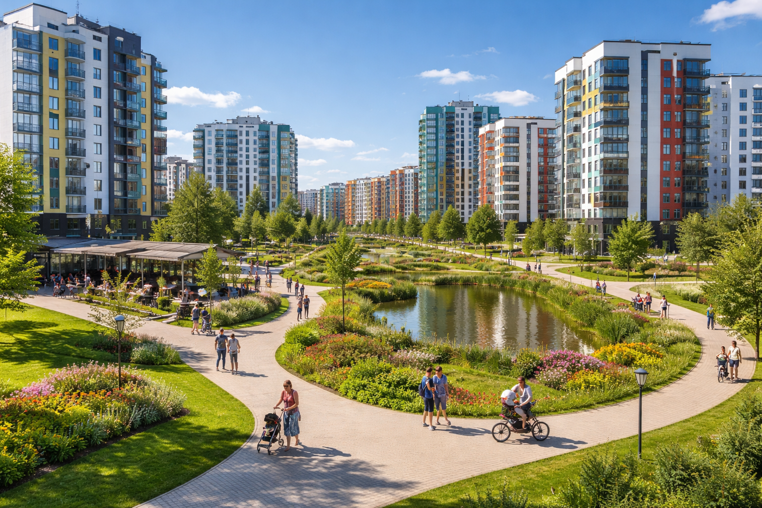 Центральный парк нового жилого микрорайона