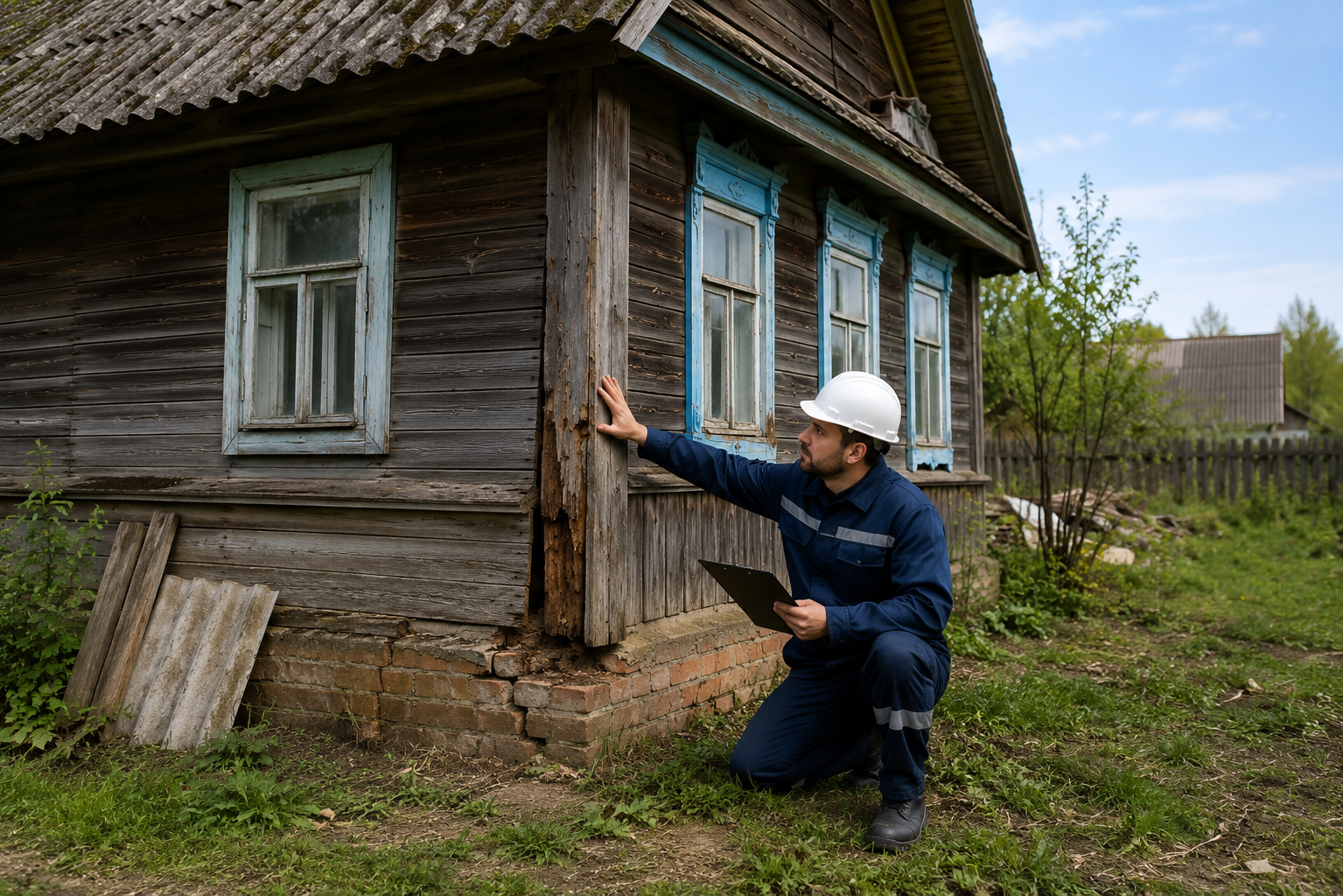 Технический осмотр конструкции дома