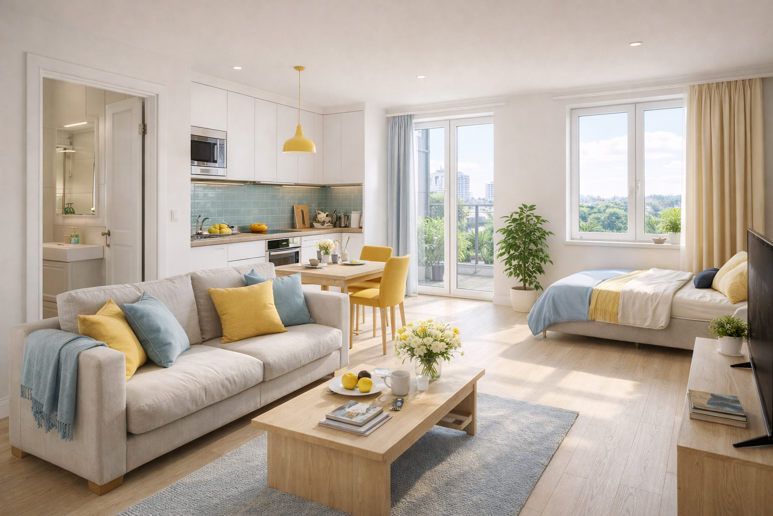 Фото интерьера однокомнатной квартиры в Минске