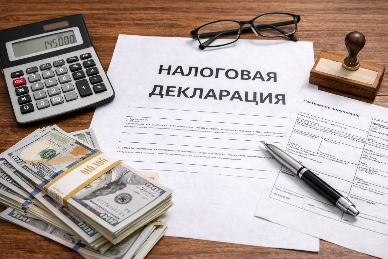 Налоговая декларация и сумма денег к уплате