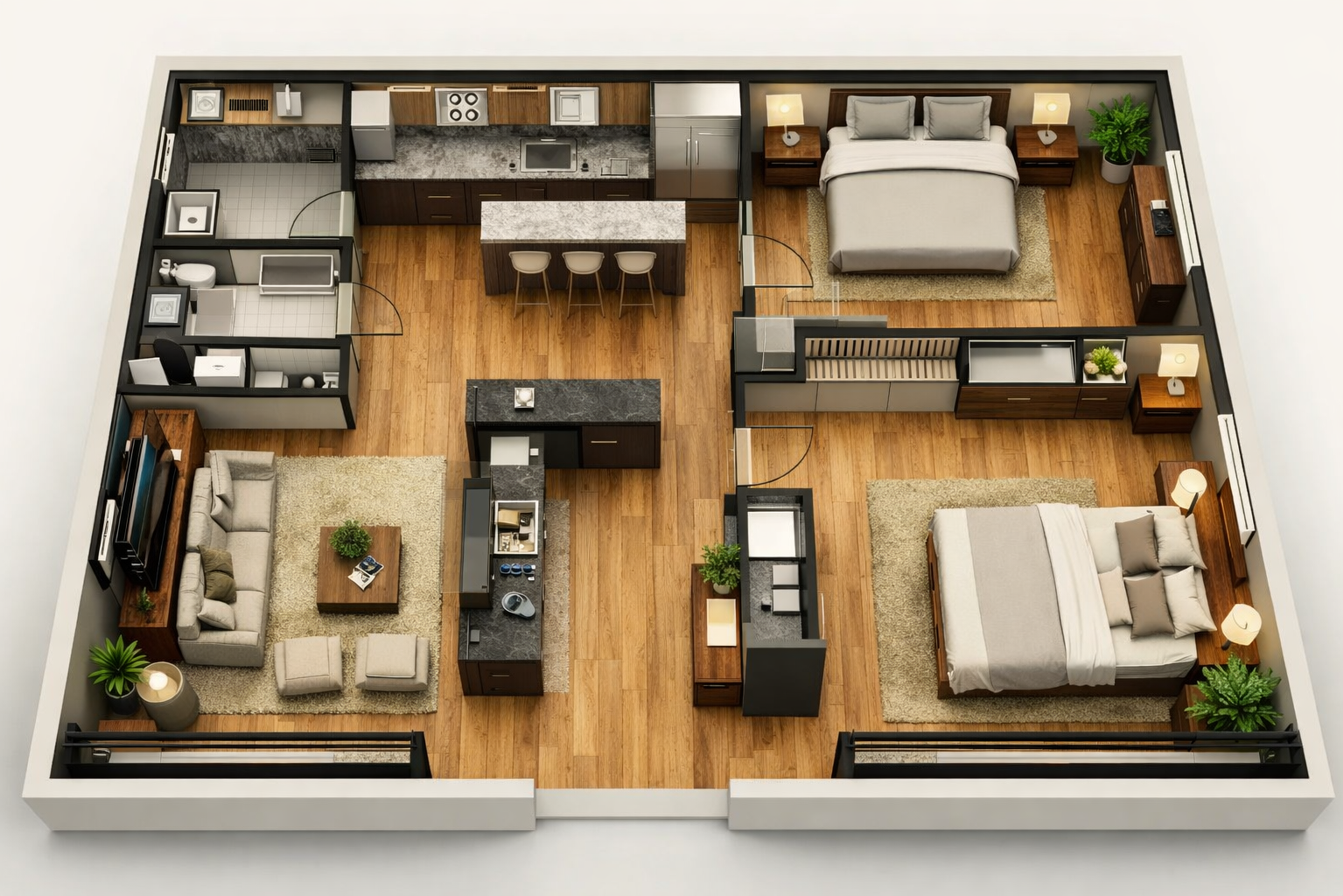 Схематичное решение планировки квартиры