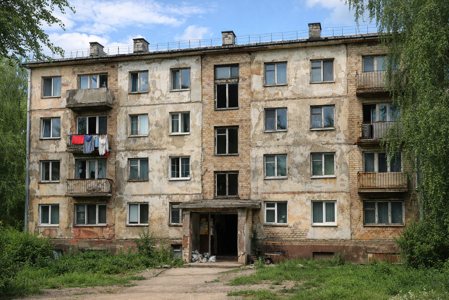 Хрущевка в плохом состоянии, требующая реновации