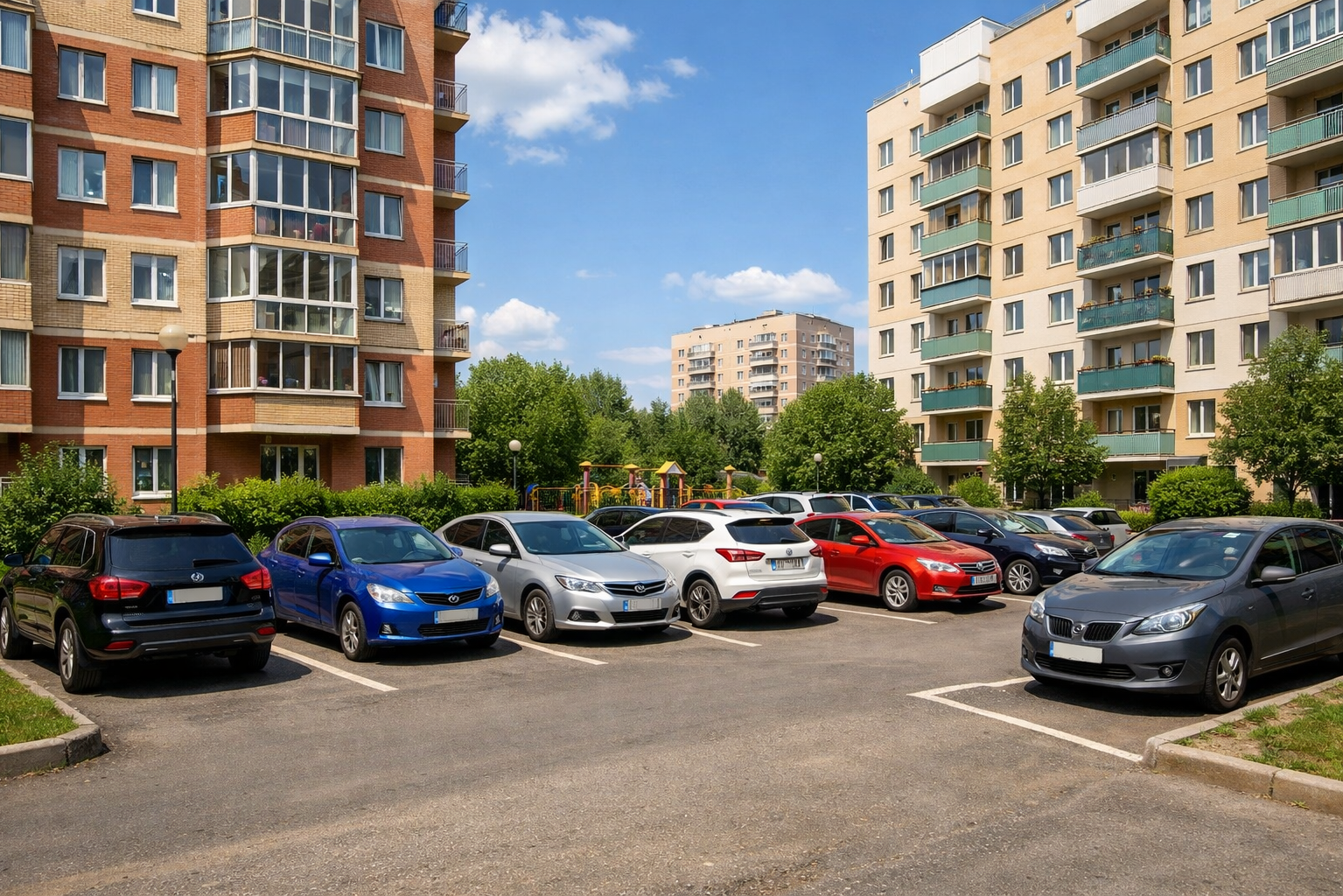 Парковка во дворе многоэтажки