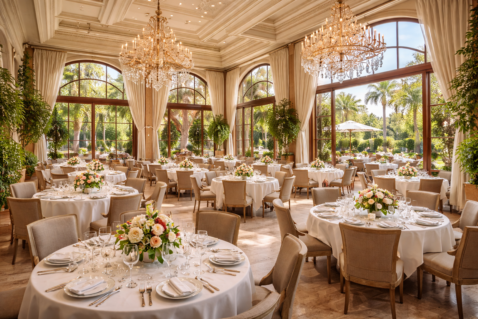 Фото интерьера главного зала элитного ресторана