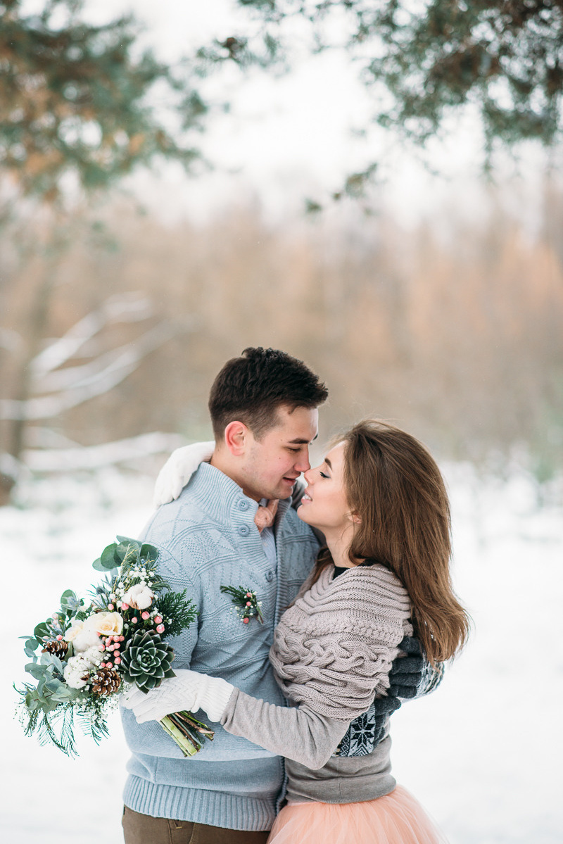Свадебная фотосессия зимой СПб. Зимняя фотосессия