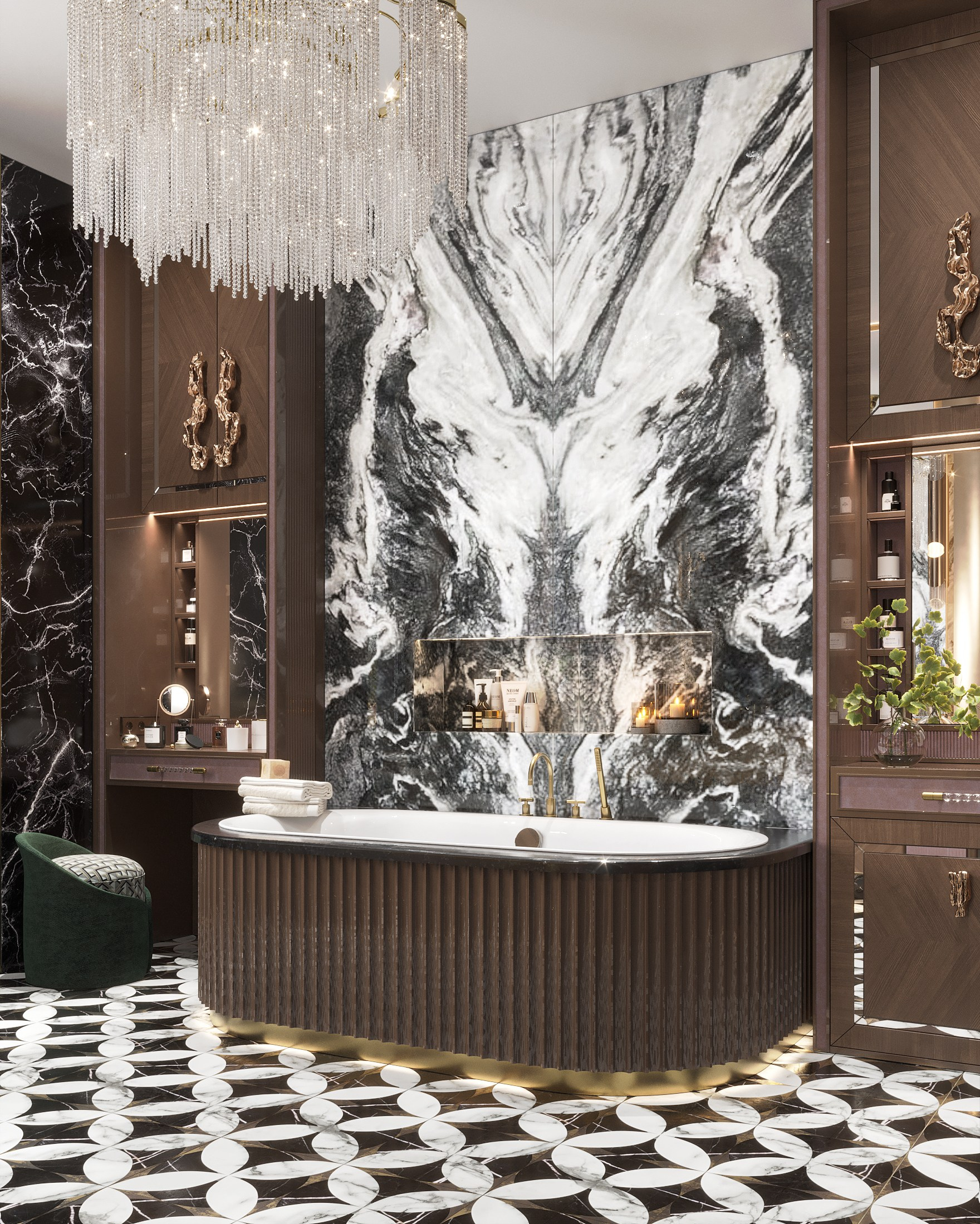 3D visualization of the master bathroom for TADstudio. Архитектурная 3д визуализация интерьеров и экстерьеров в Москве