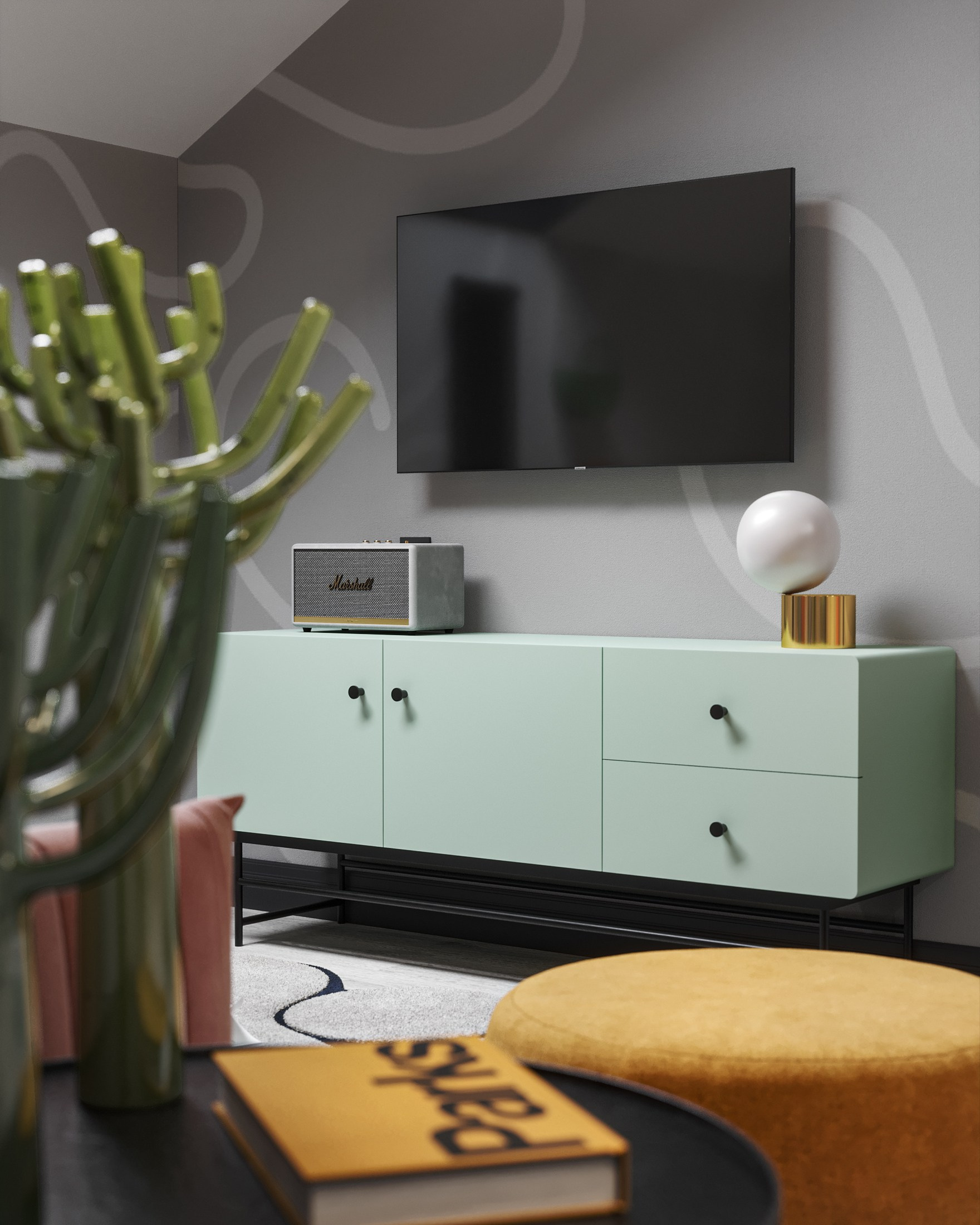 3D visualization of a small apartment for TADstudio #2. 3D visualization for architects and designers