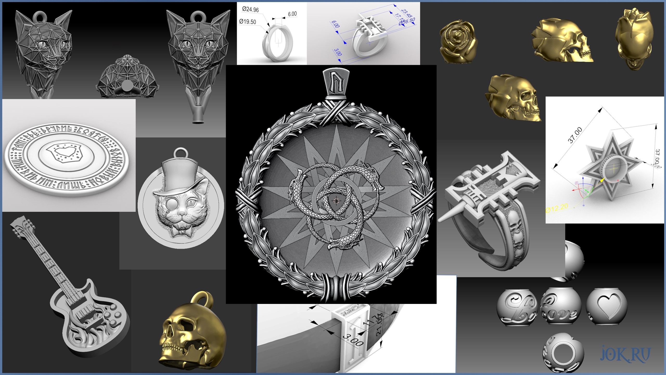 JOKER-STUDIO УКРАШЕНИЯ 3D МОДЕЛИРОВАНИЕ ЛИТЬЁ