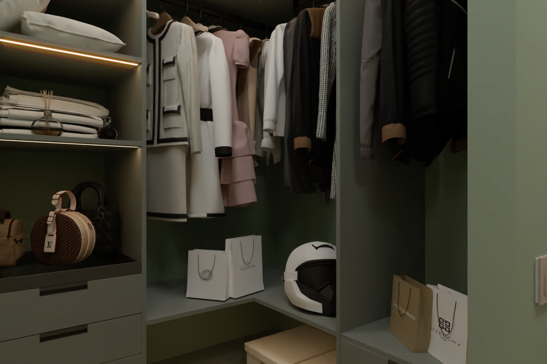 Квартира с темной кухней. Дизайн интерьера в Крыму