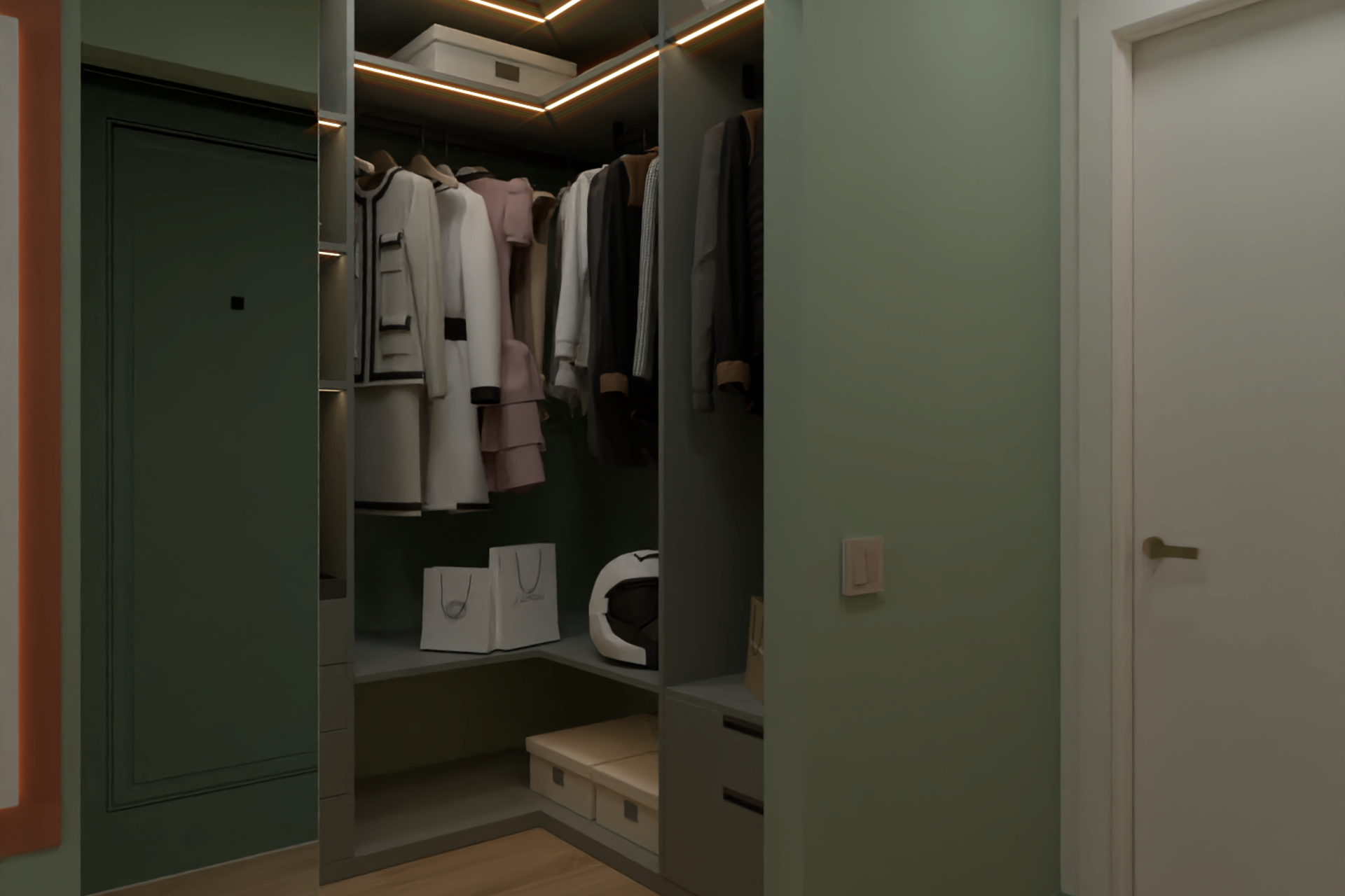 Квартира с темной кухней. Дизайн интерьера в Крыму