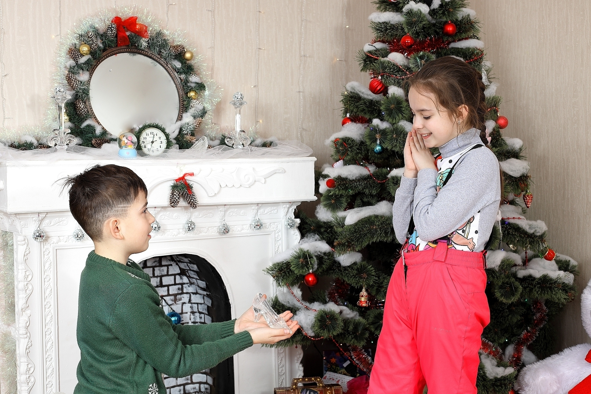 Новогодняя фотосессия у камина.