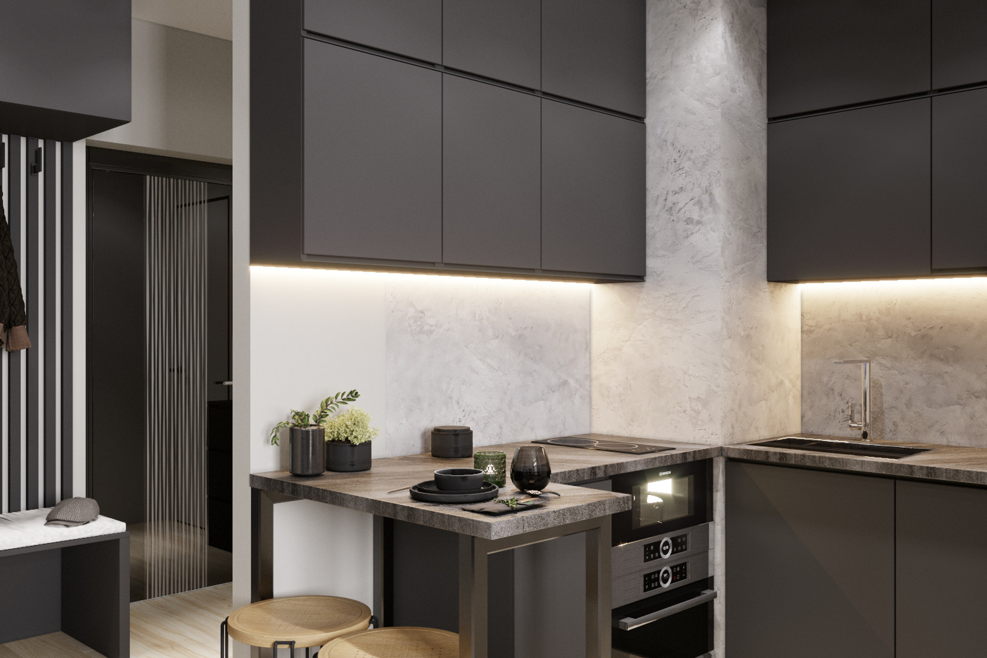 50 оттенков серого — однушка в доме на Каретной для харизматичного холостяка