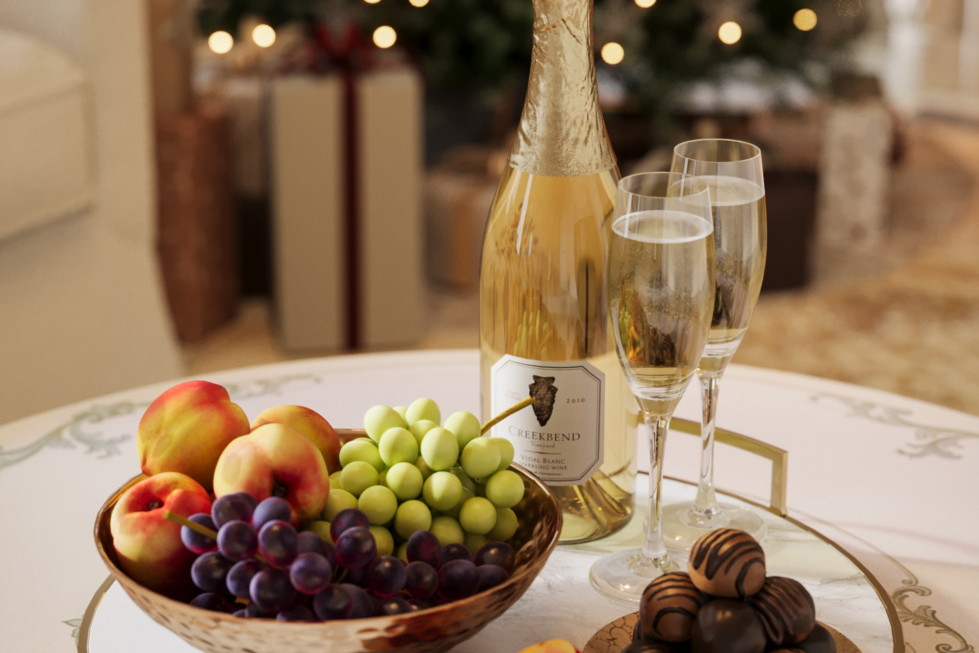 Классический интерьер ''Новый год''. ZH_VIS | 3D Визуализация интерьеров