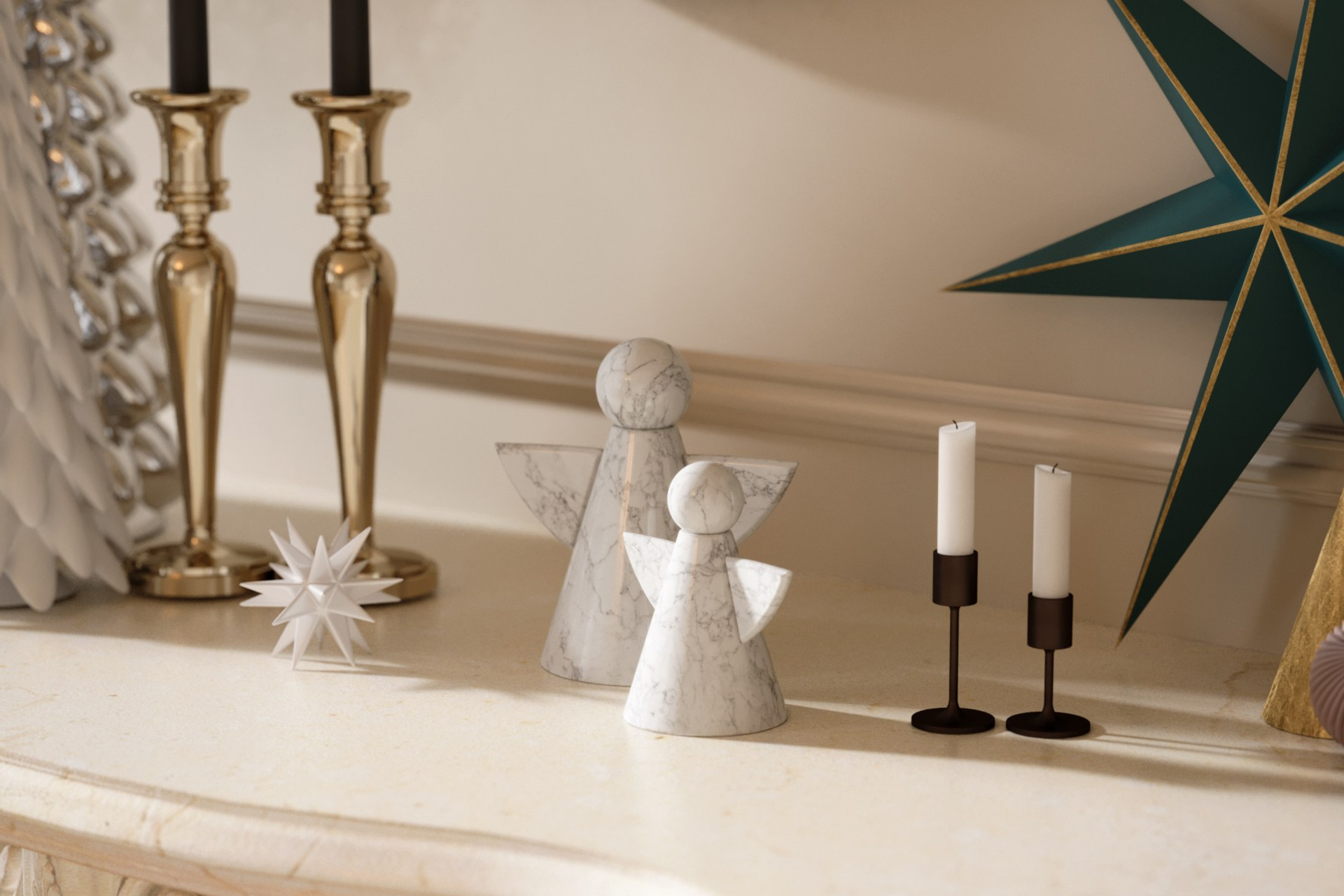 Классический интерьер ''Новый год''. ZH_VIS | 3D Визуализация интерьеров