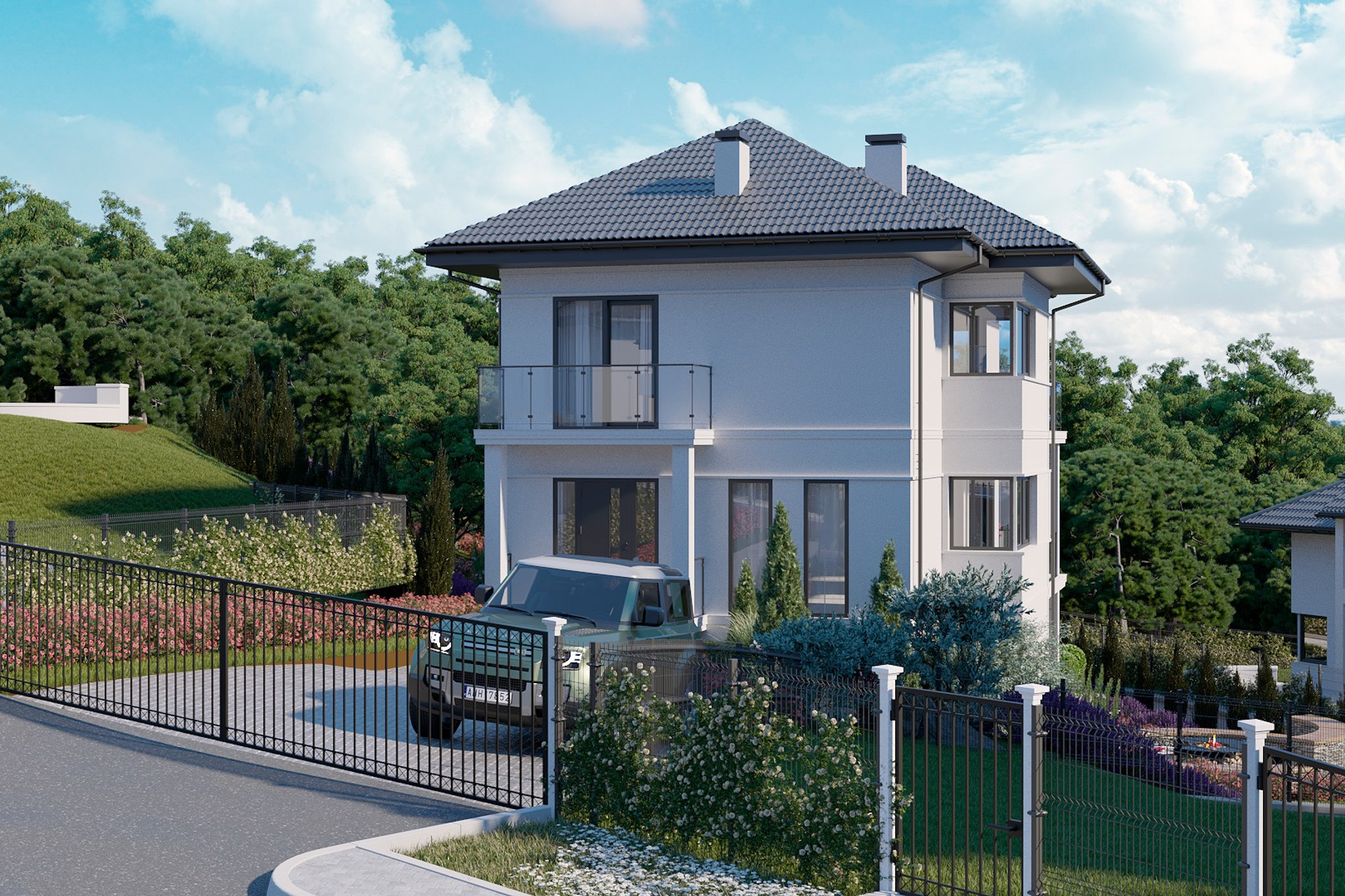 Коттеджный посёлок «Долина Роз» — 3D визуализация жилого комплекса. 3Д Визуализация Интерьера и Архитектуры