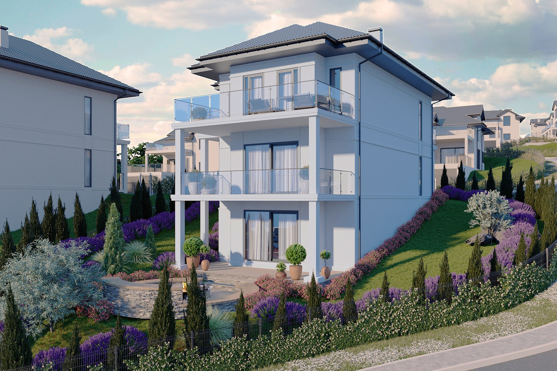 Коттеджный посёлок «Долина Роз» — 3D визуализация жилого комплекса. 3Д Визуализация Интерьера и Архитектуры