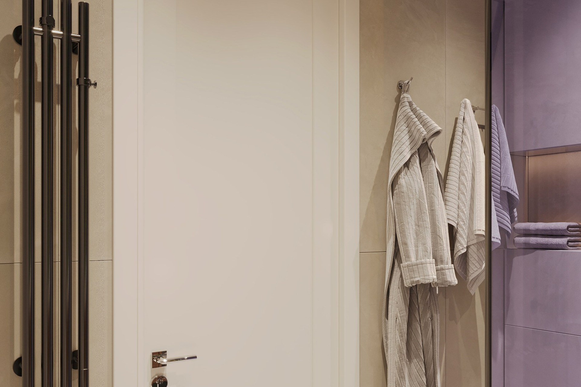 Дизайн современного санузла с тёплой атмосферой. 3Д Визуализация Интерьера и Архитектуры