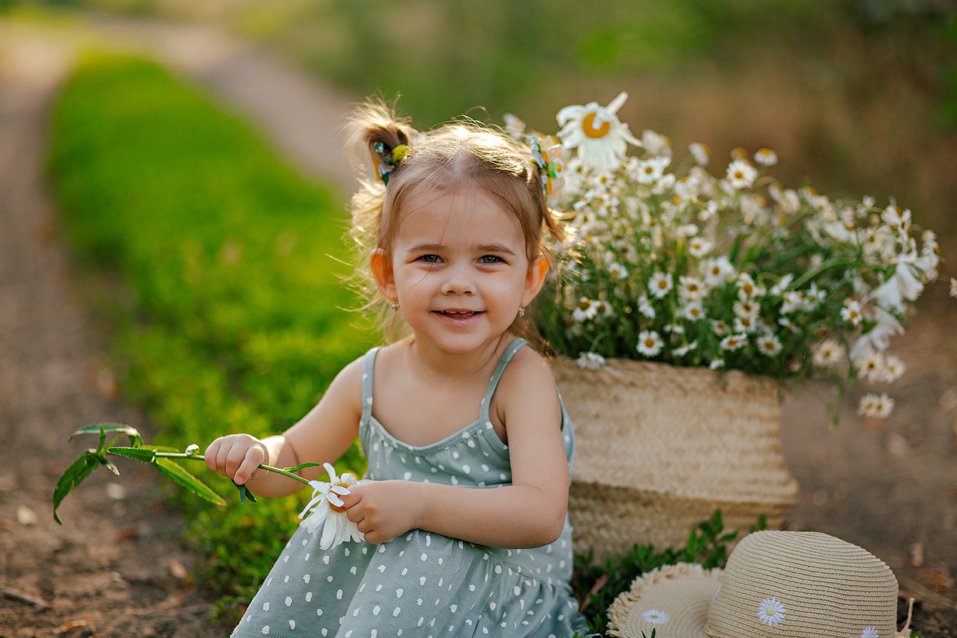 Летняя ромашковая фотосессия.