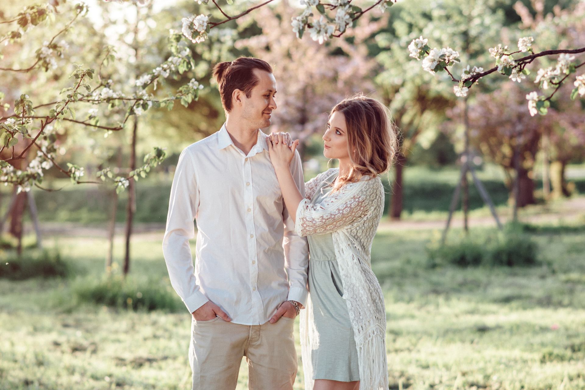 Фотосессия в парке на закате для Анастасии и Дмитрия