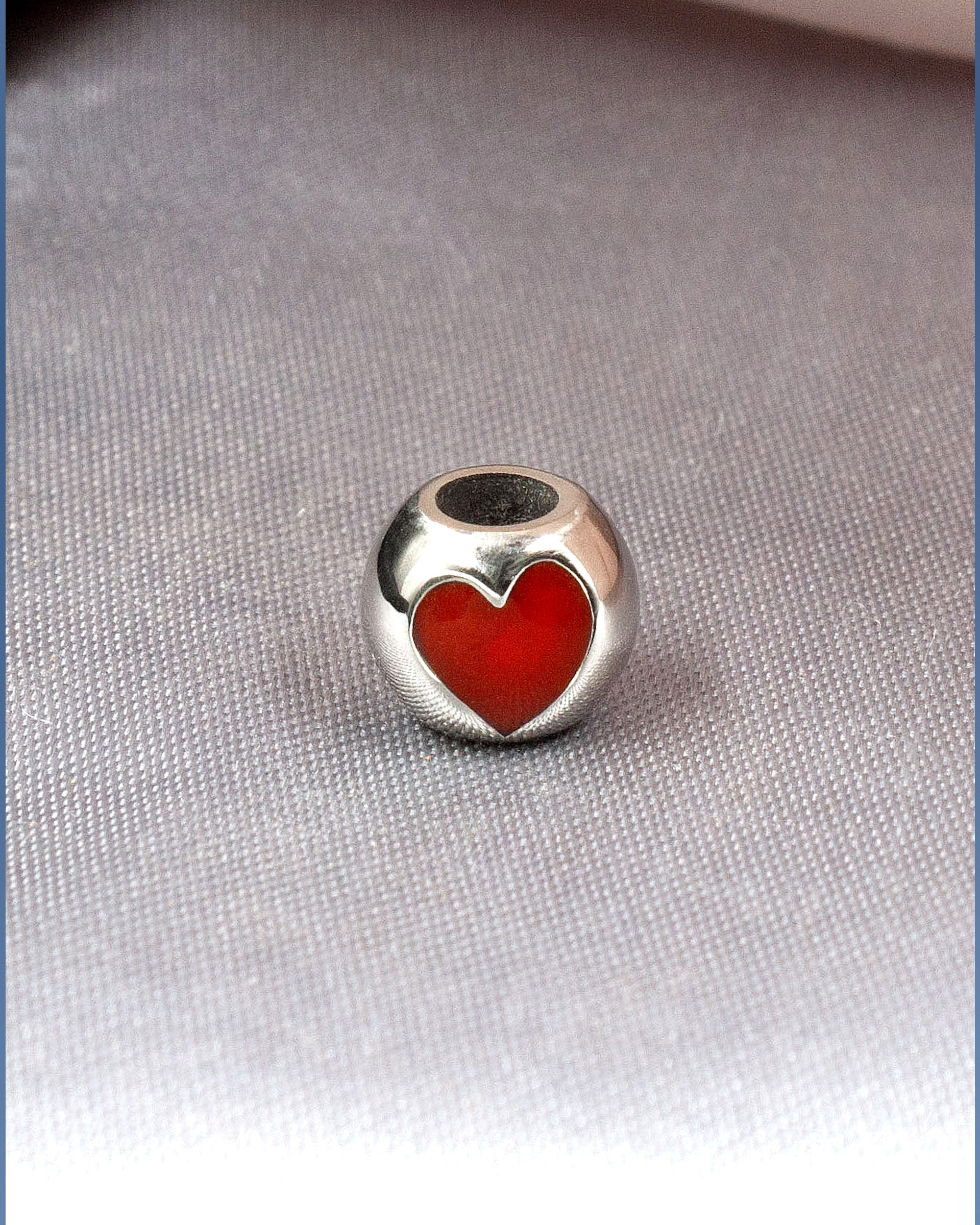 LOVE ШАРМ ДЛЯ БРАСЛЕТА ЮВЕЛИРНАЯ БУСИНА С КРАСНЫМ СЕРДЦЕМ