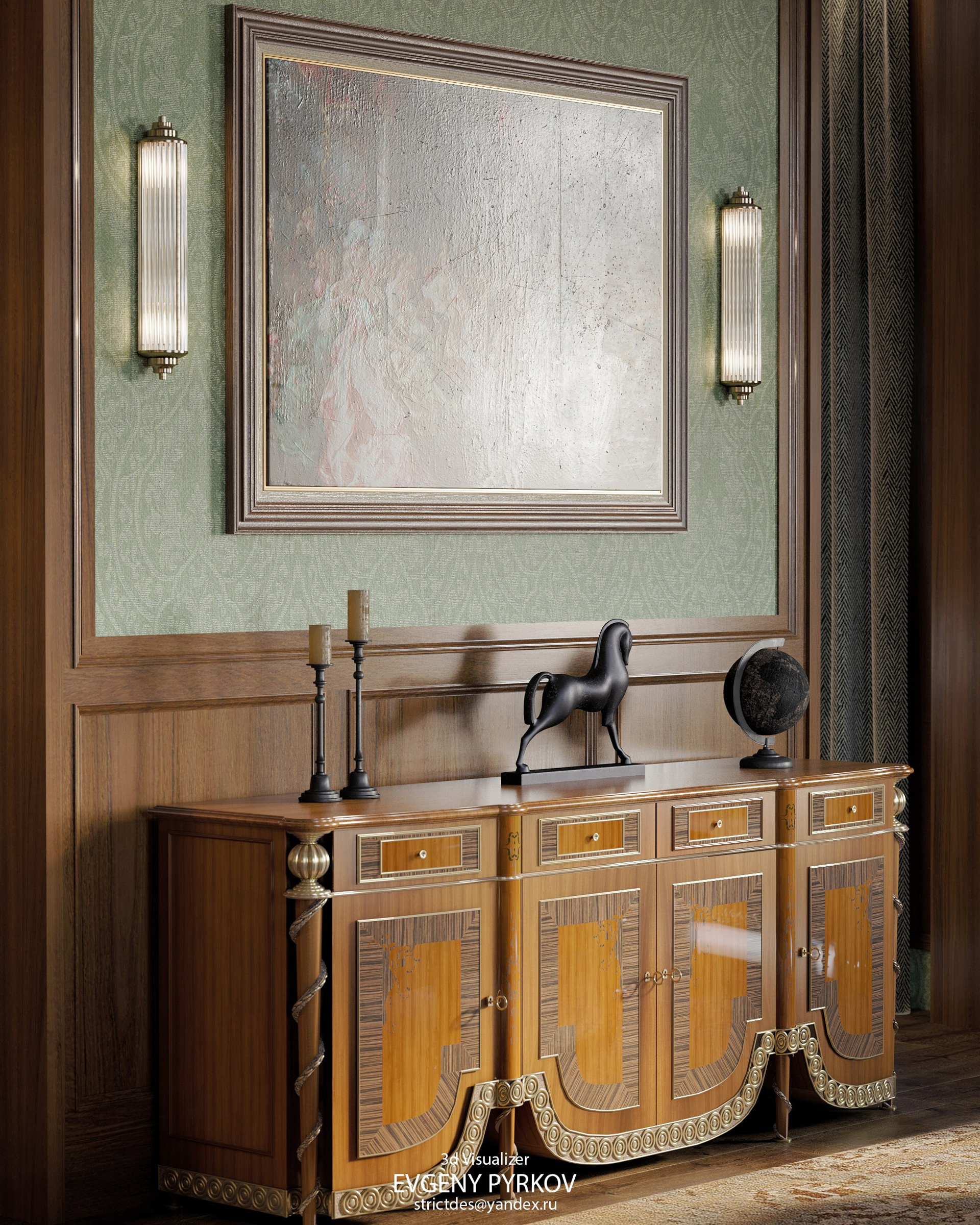 Рабочий кабинет с бильярдом в частном доме. Клиент Абасеева Нина