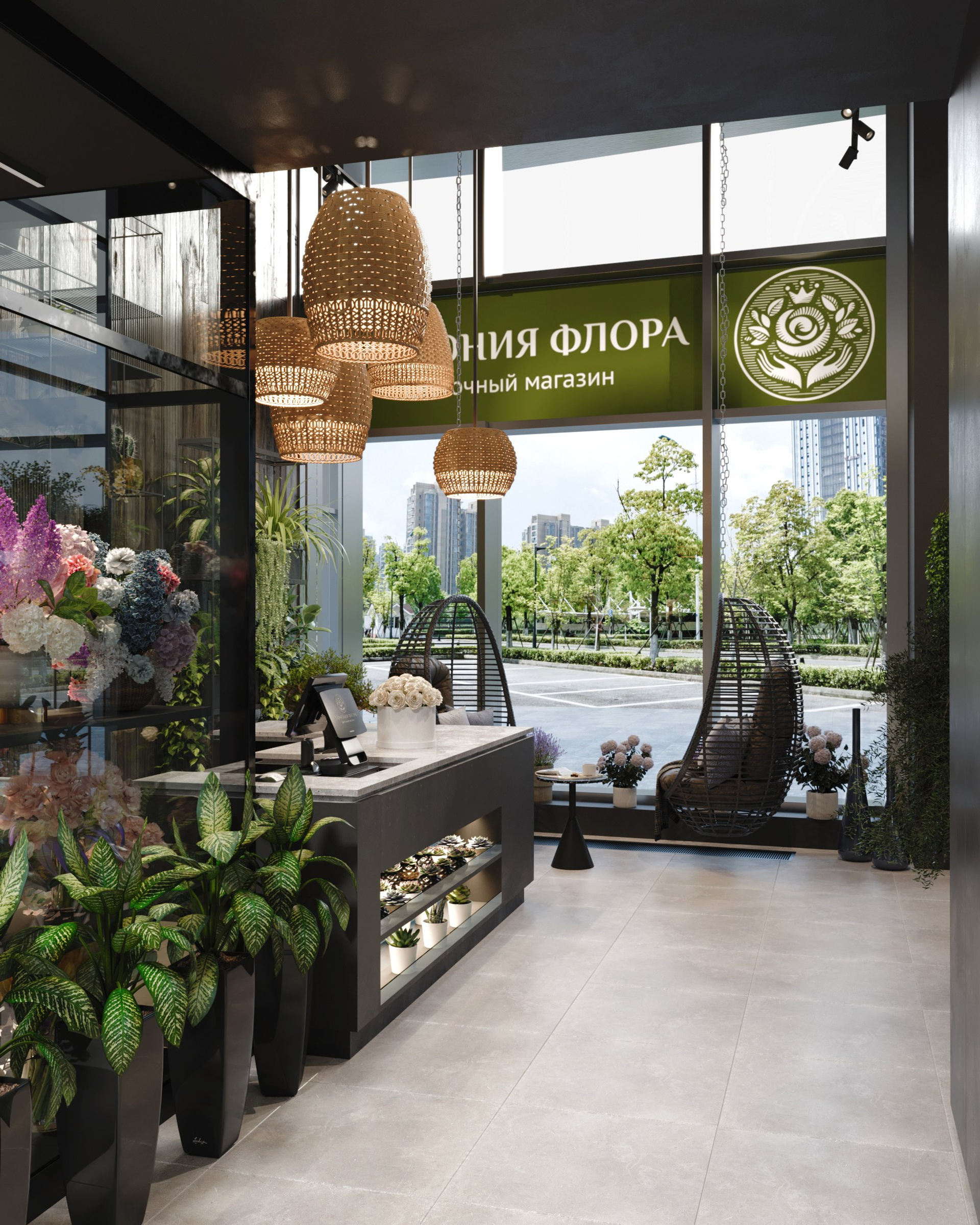 Цветочный магазин «Гармония Флора». Москва. Клиент APro architecture