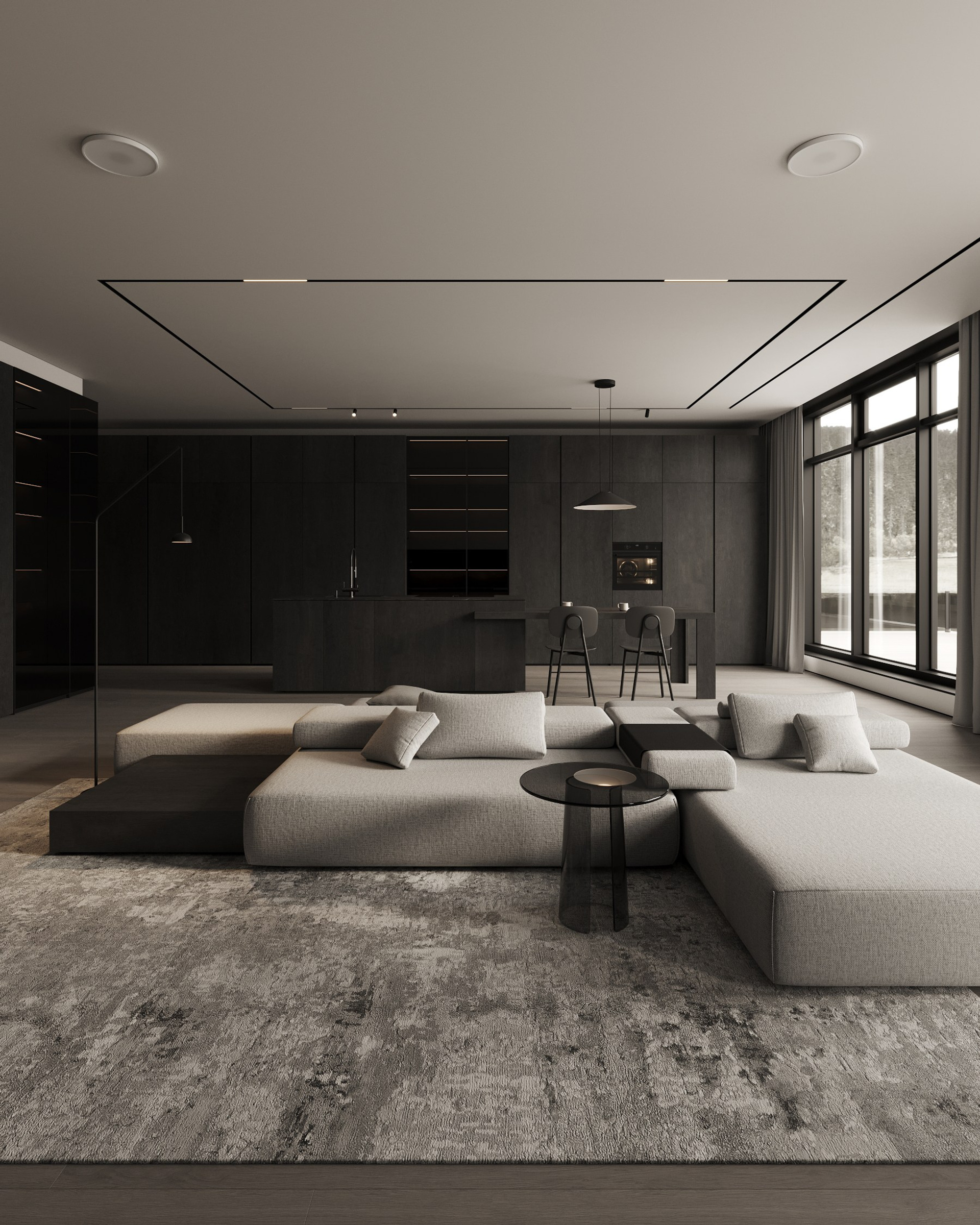 Living room & kitchen