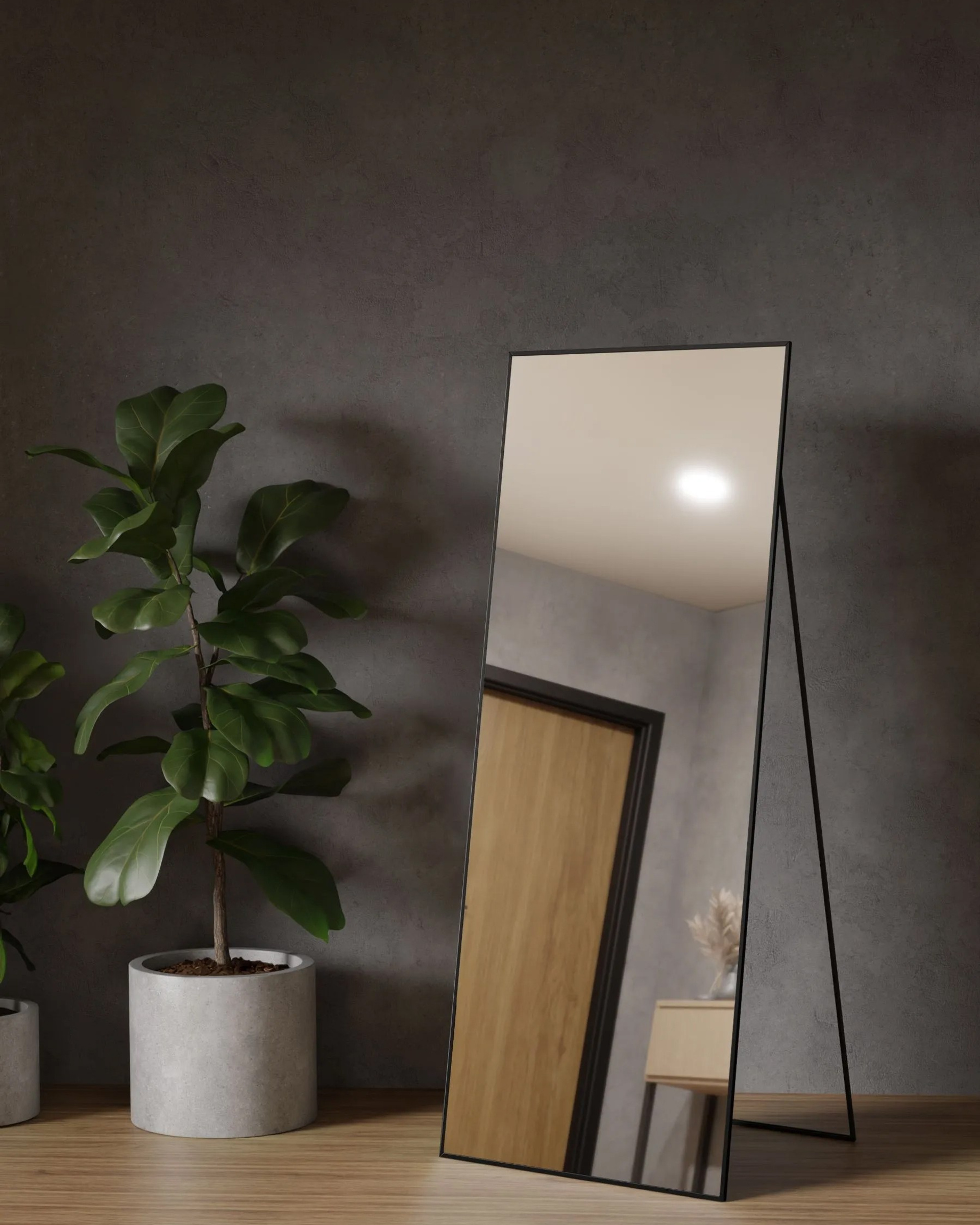 Зеркало напольное в&nbsp;алюминиевой раме интерьерное ONE MIRROR 160×60см