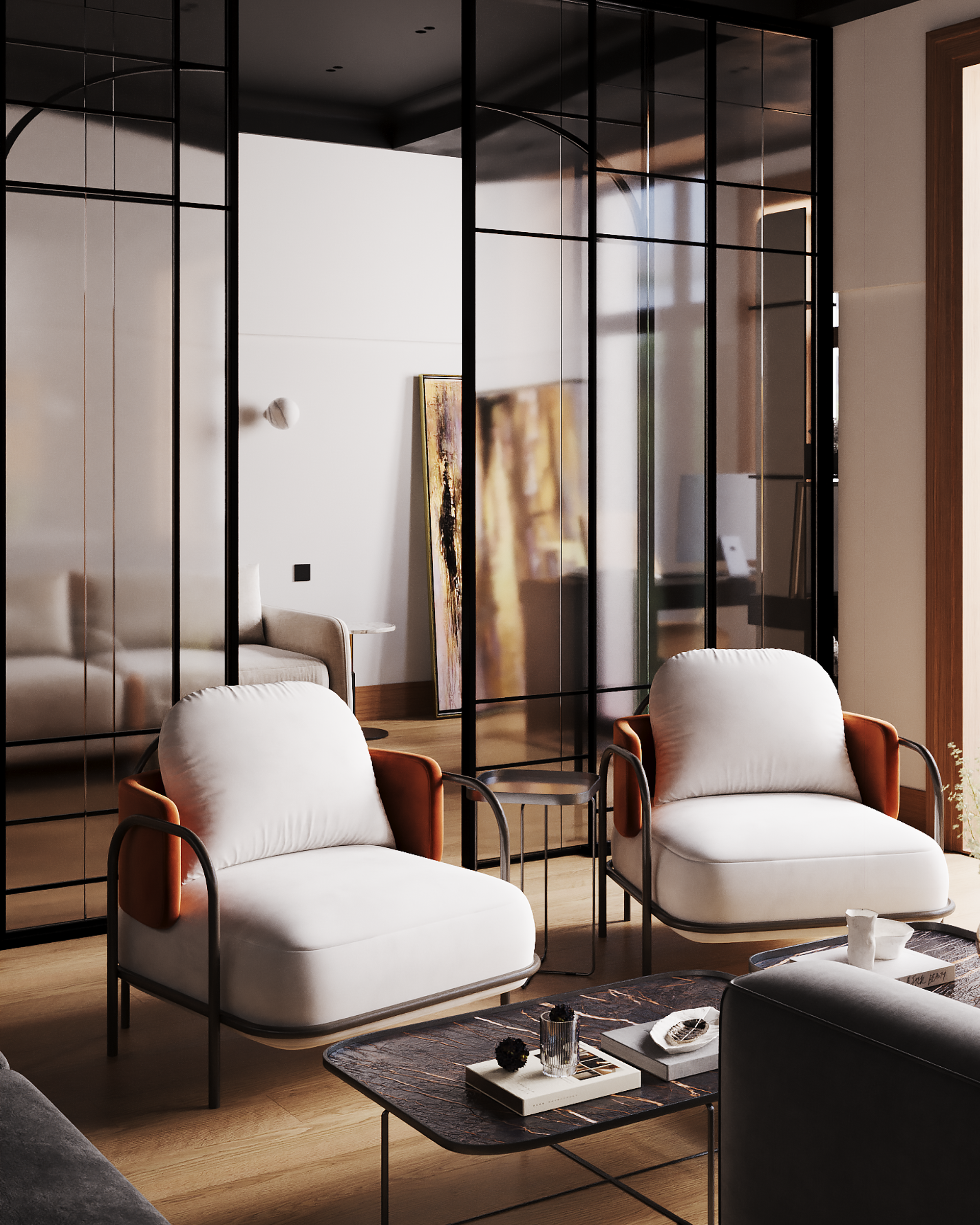 3d visualization | Kitchen and living room_A6_2024