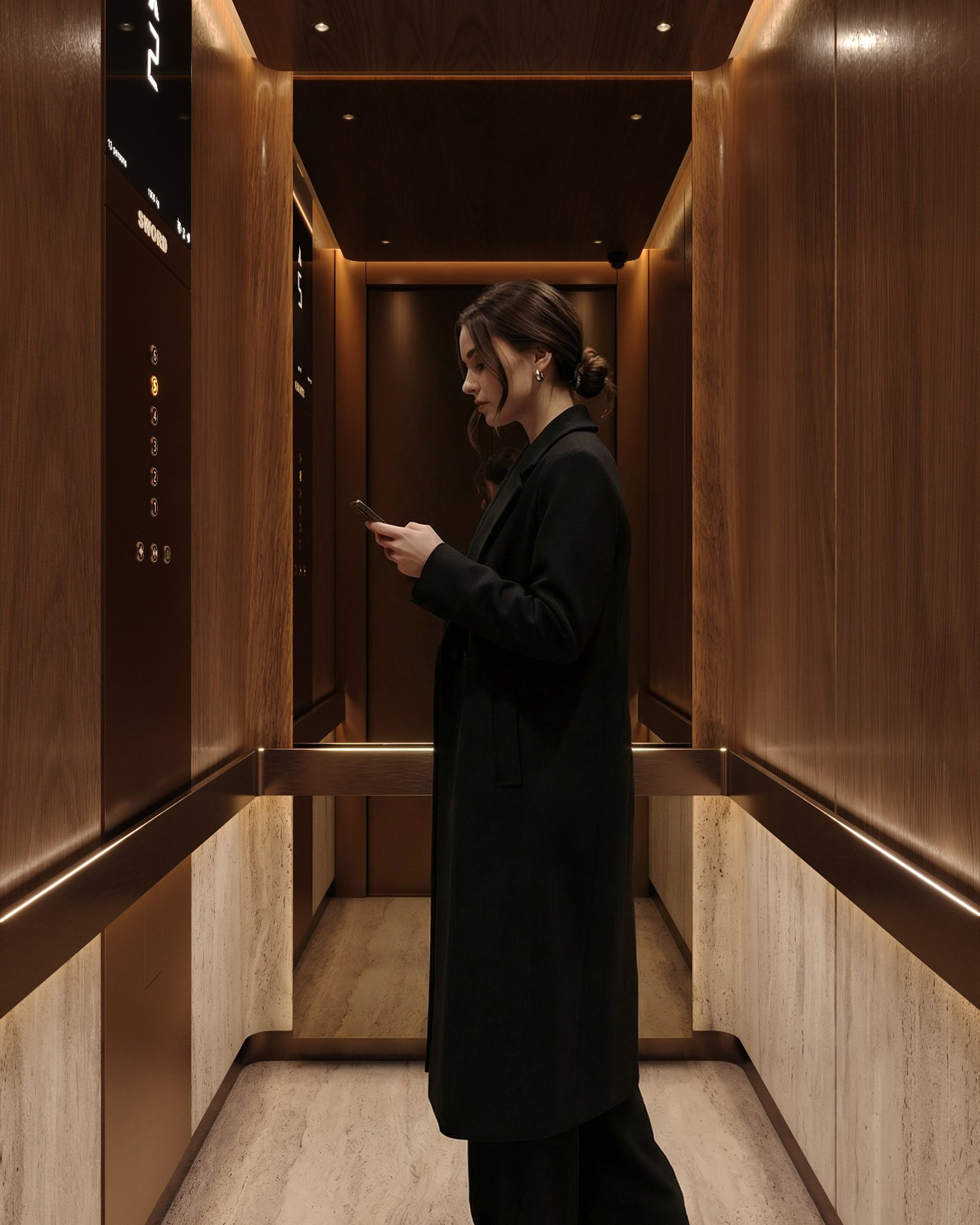 Stylish elevator visualization