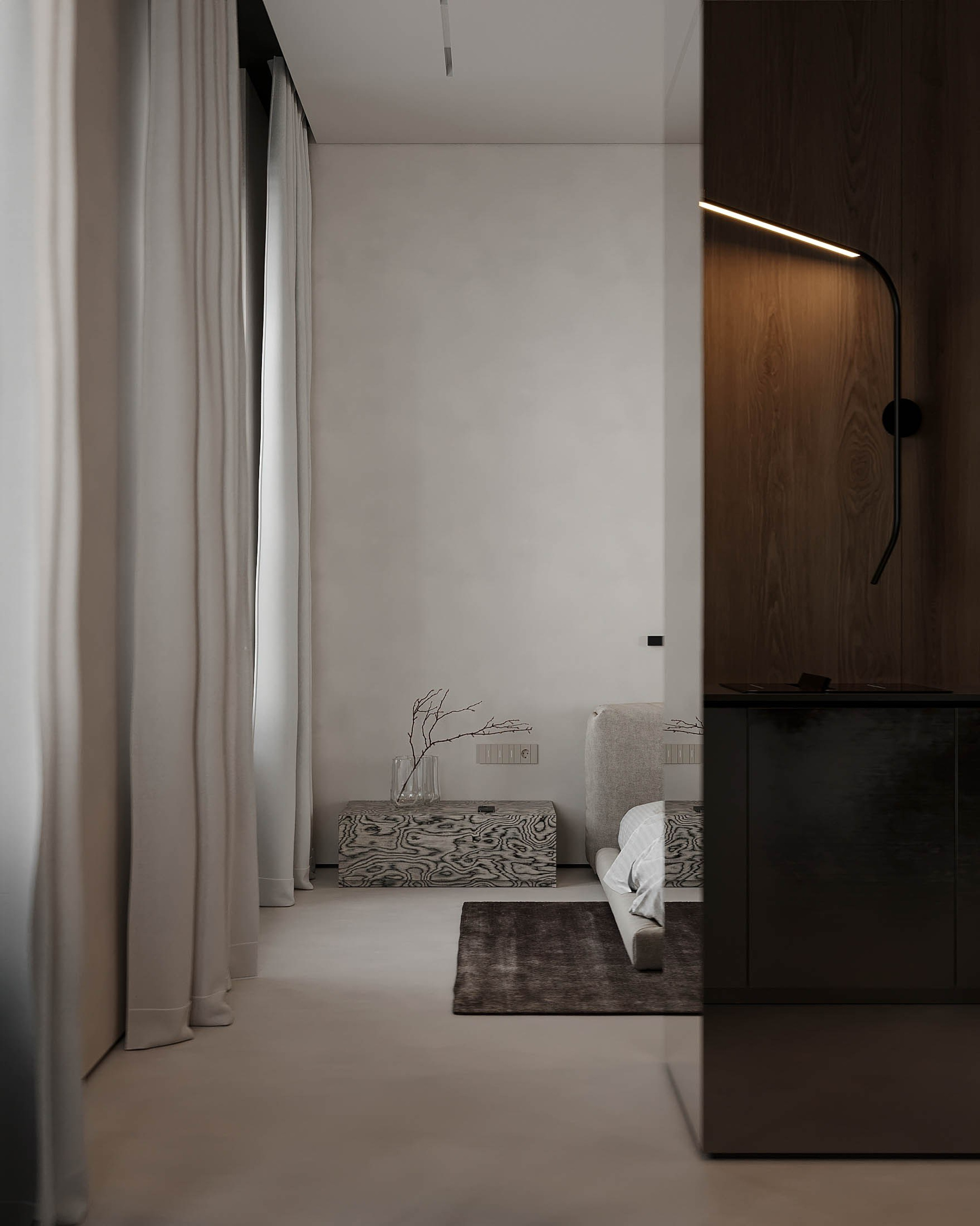 Минималистичная студия в&nbsp;ЖК&nbsp;«LEVEL»/ Дизайнер: Yummy interior