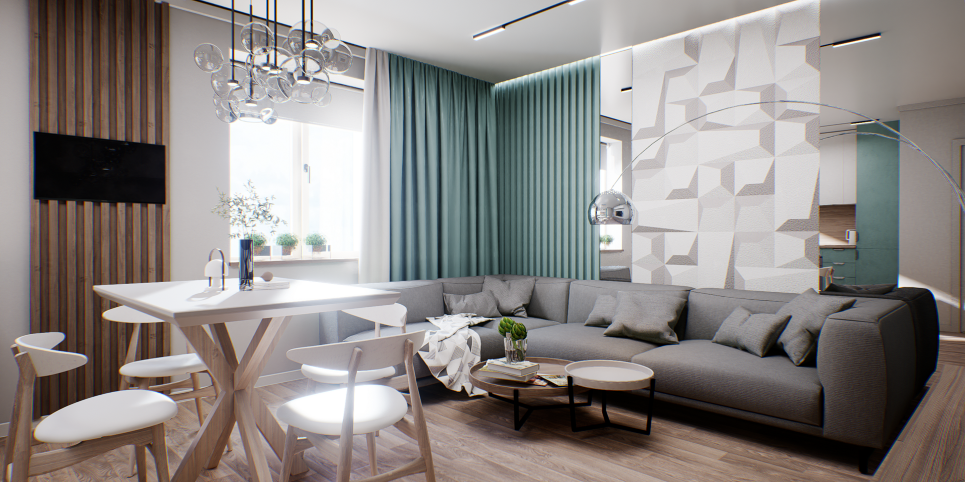 Гостиная хрущевка в стиле минимализм