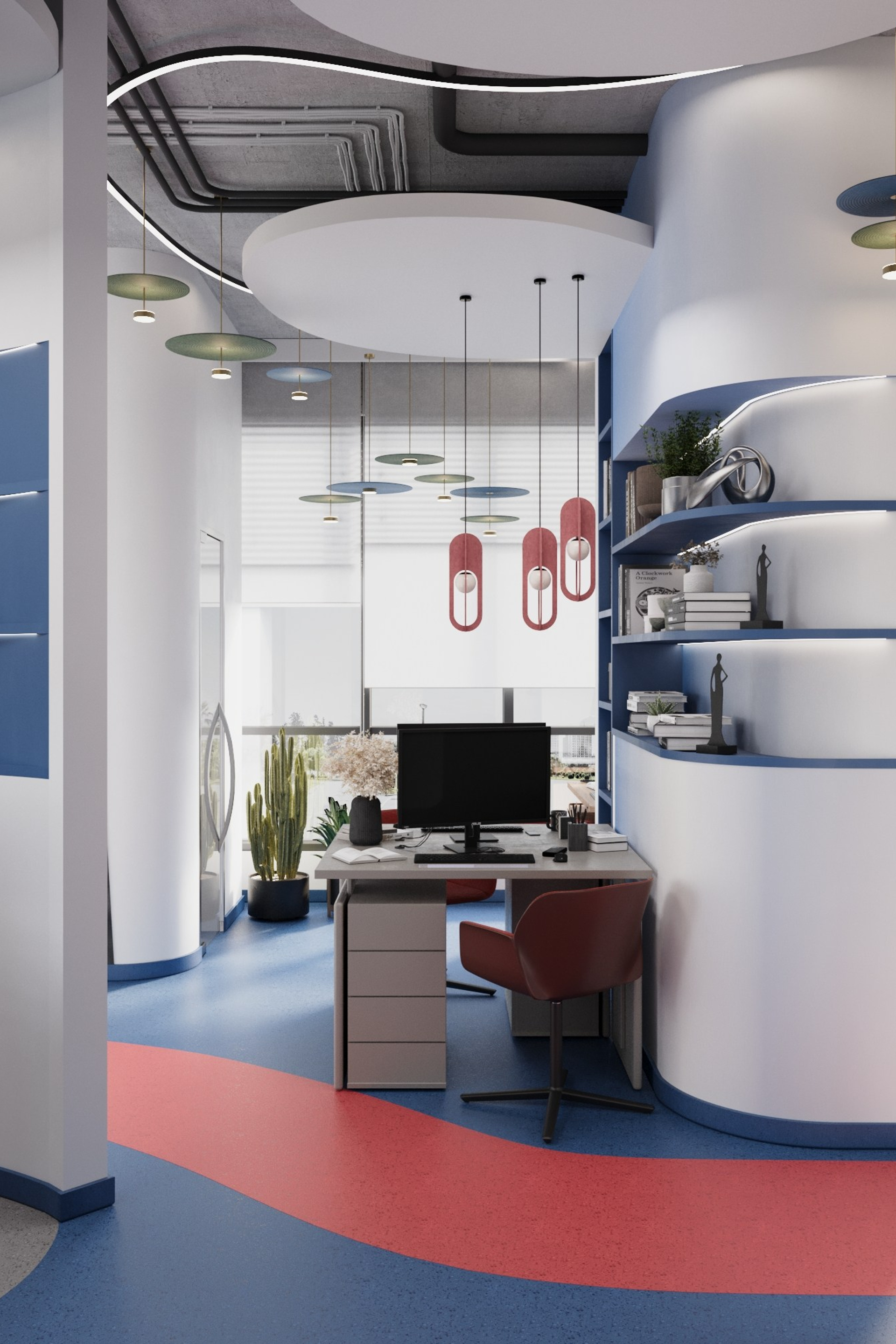 Яркое офисное помещение