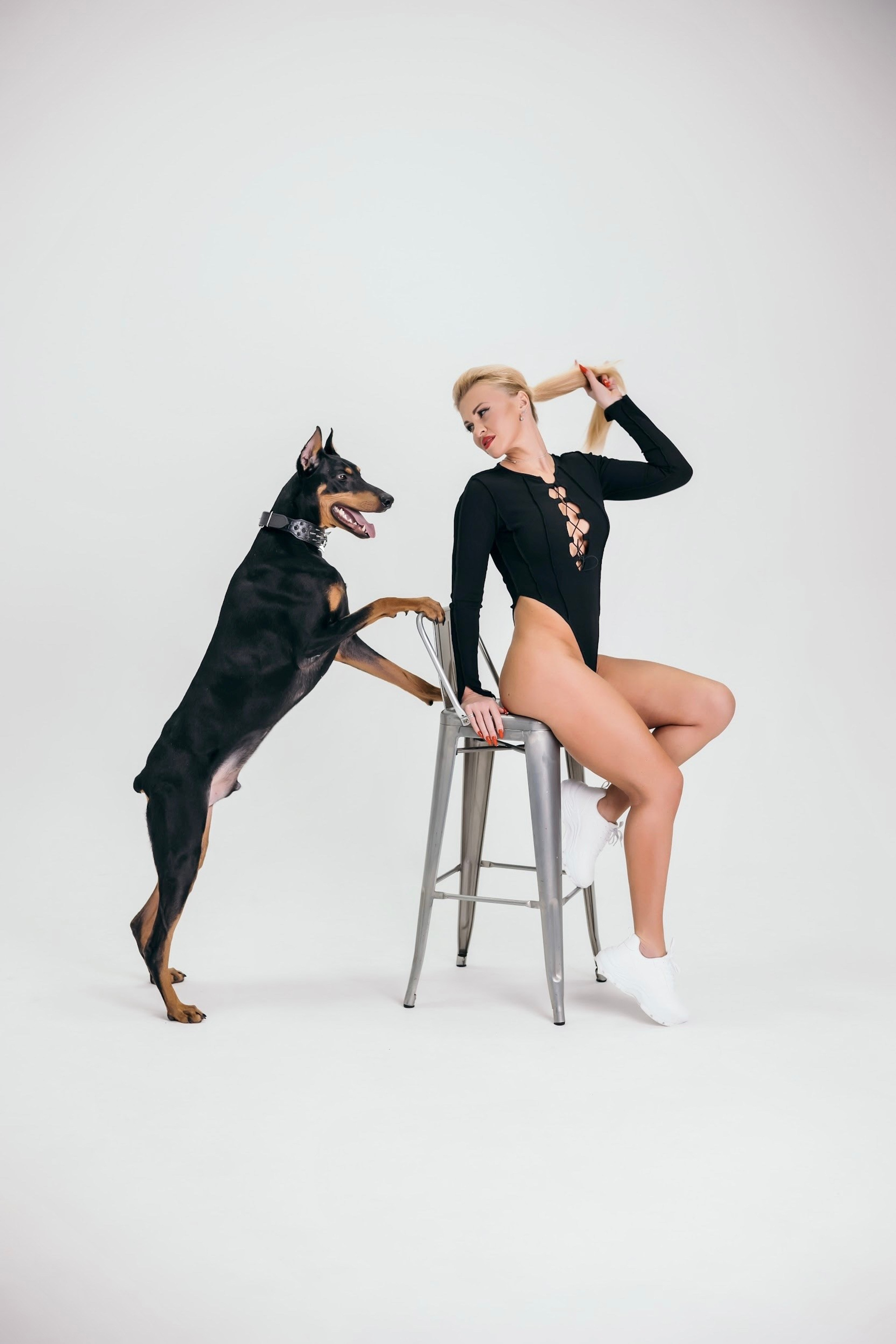 Съемка с доберманом