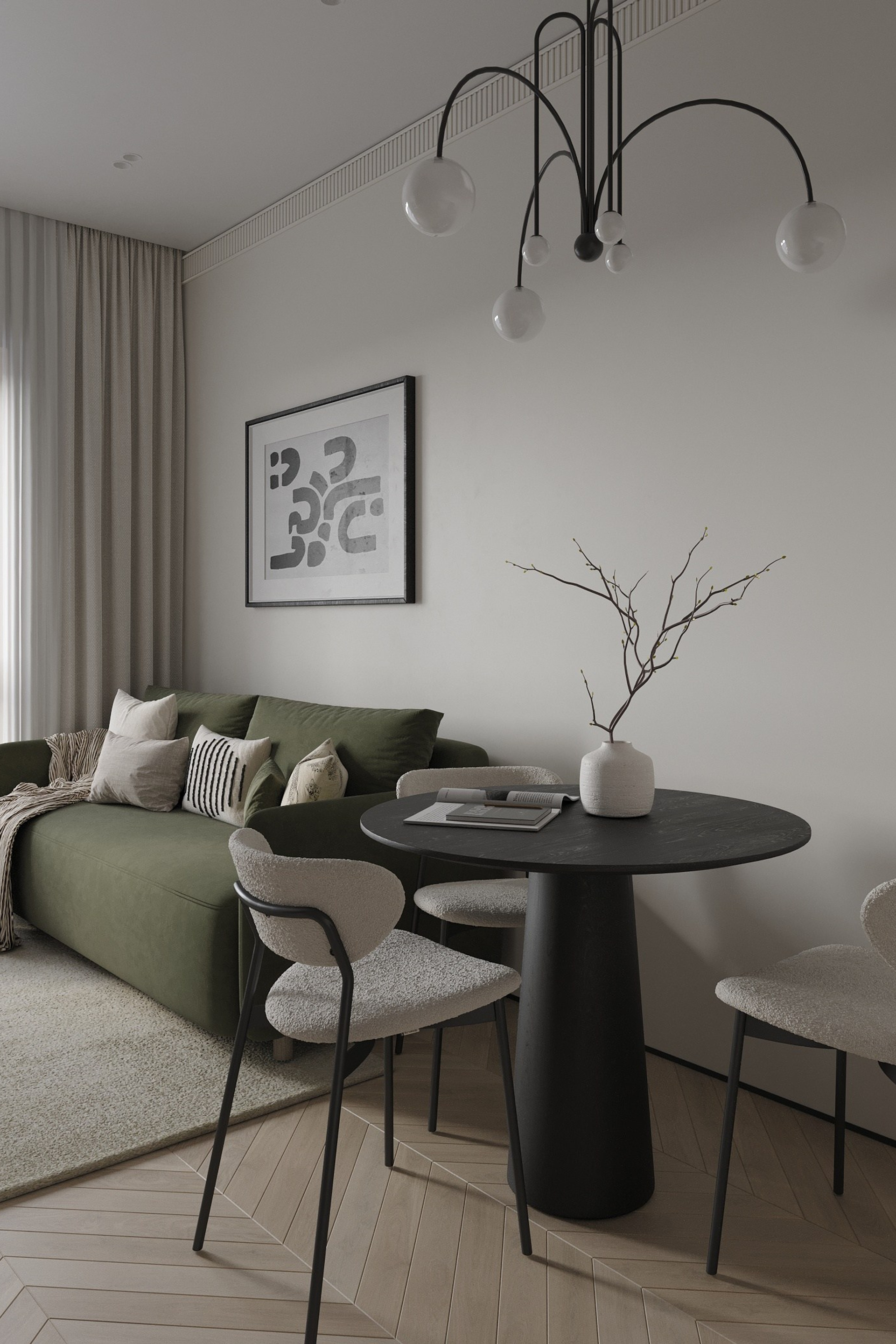 Дизайн интерьера таунхауса — 65 м² в Удача Юго-Запад