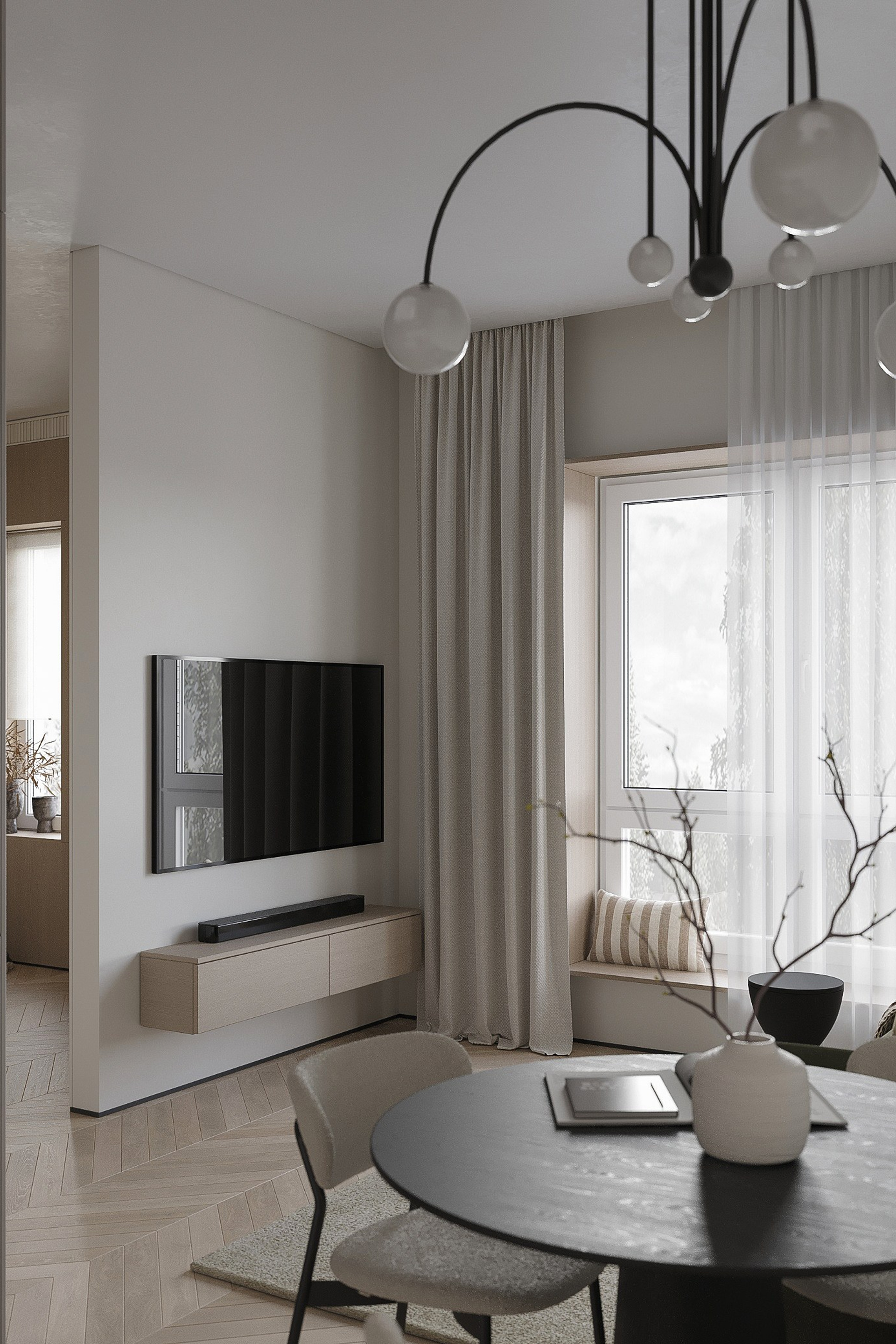 Дизайн интерьера таунхауса — 65 м² в Удача Юго-Запад