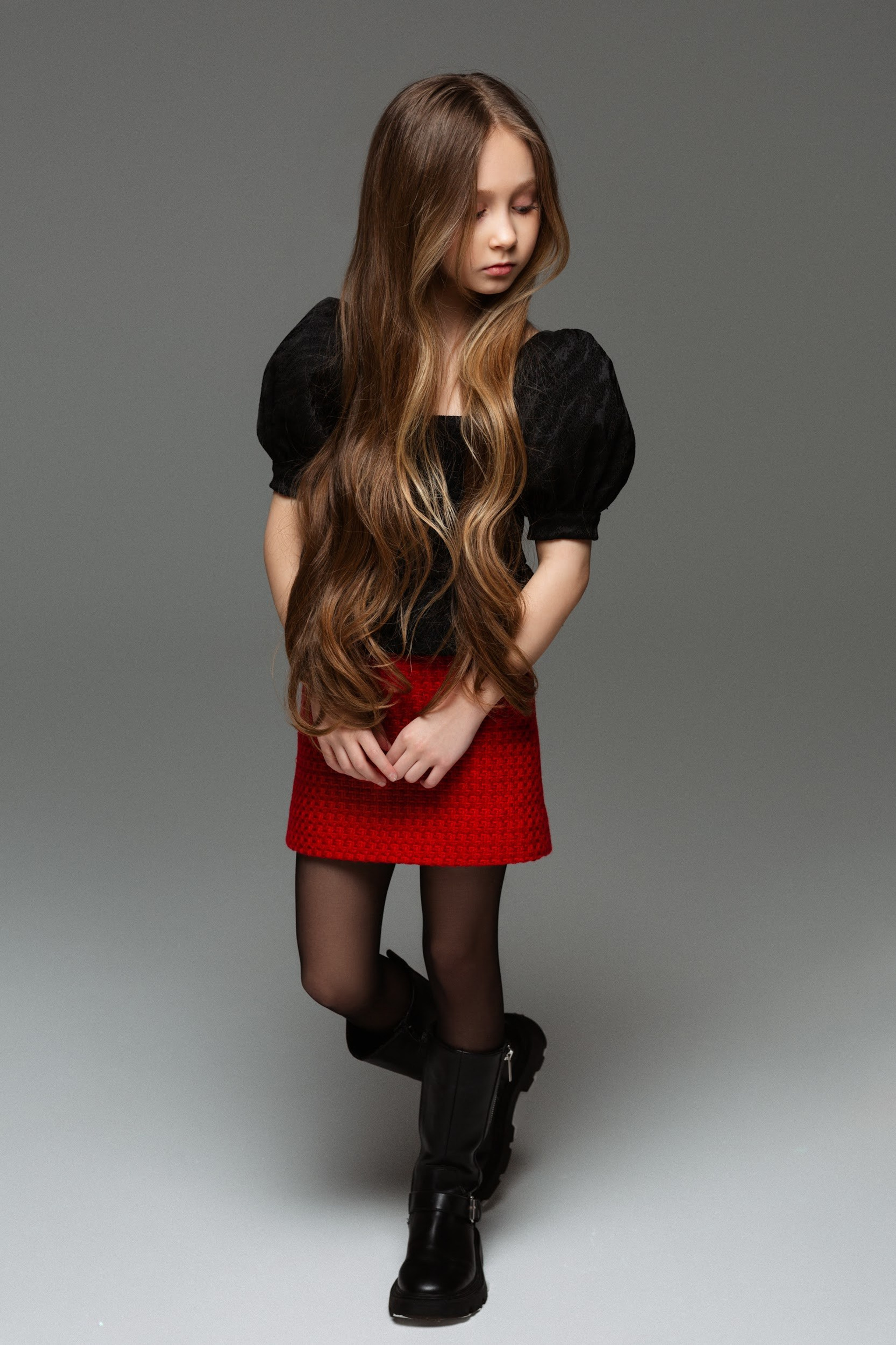Блуза «Haute Couture» в черном оттенке. Одежда для детей