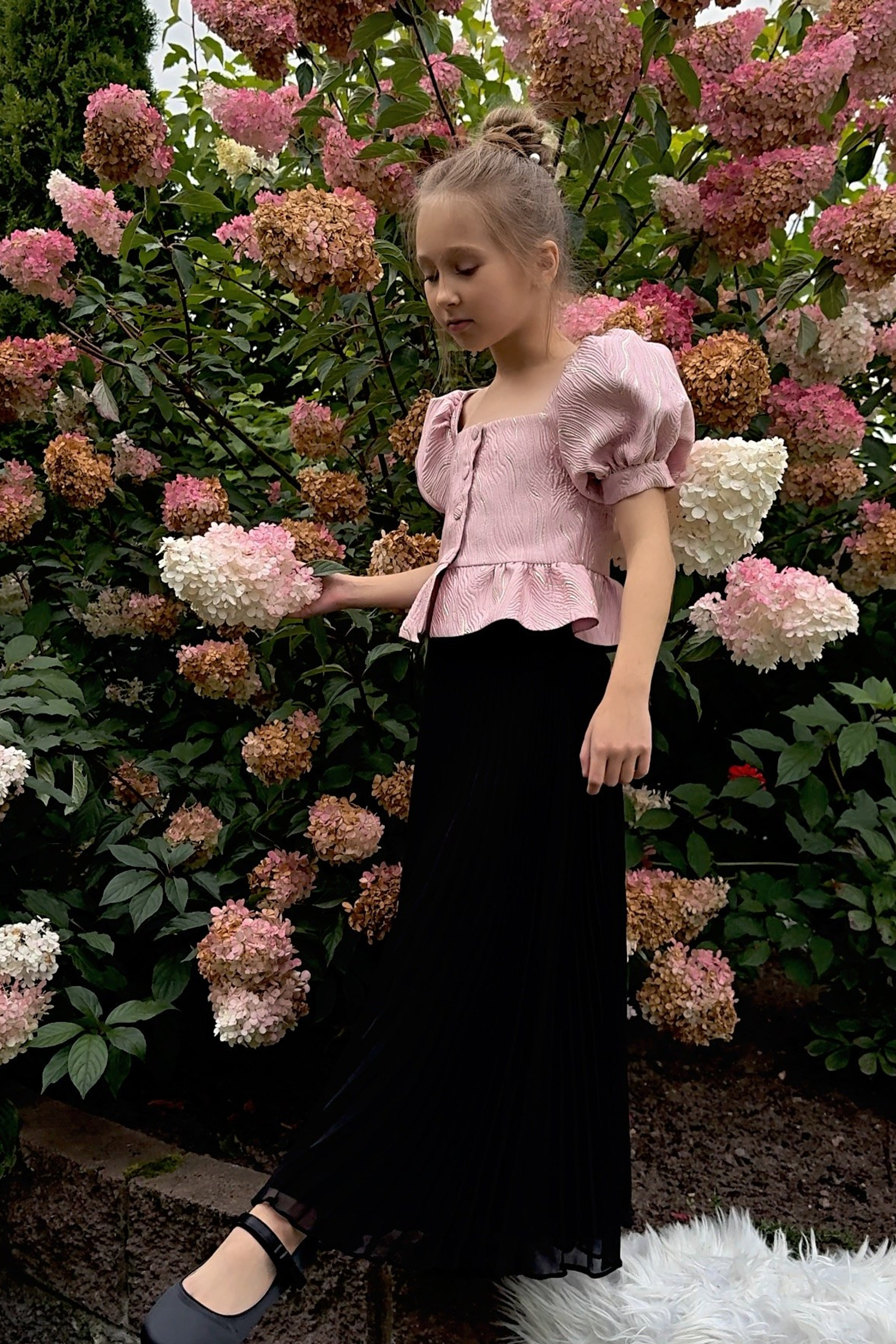 Блуза «Haute Couture» в розовом оттенке. Одежда для детей