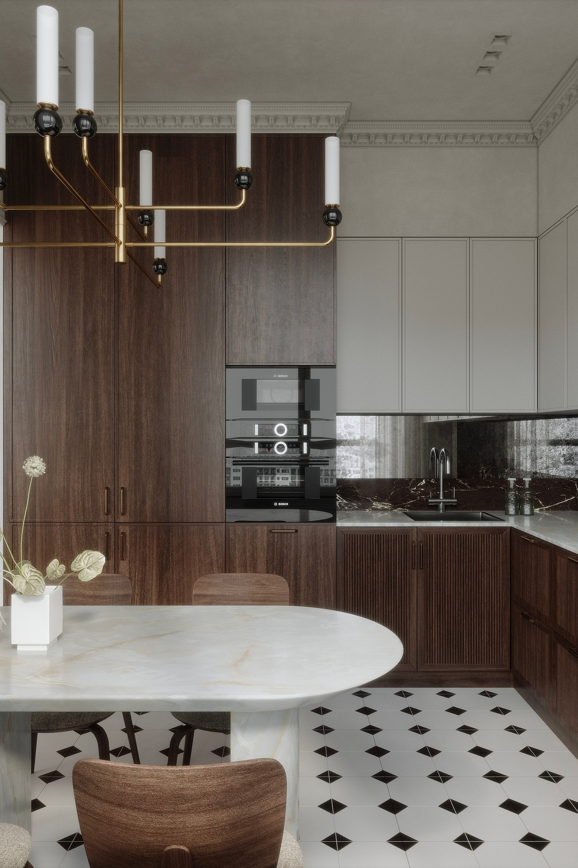 Кухня-гостиная в ЖК «Опера» г. Тюмень