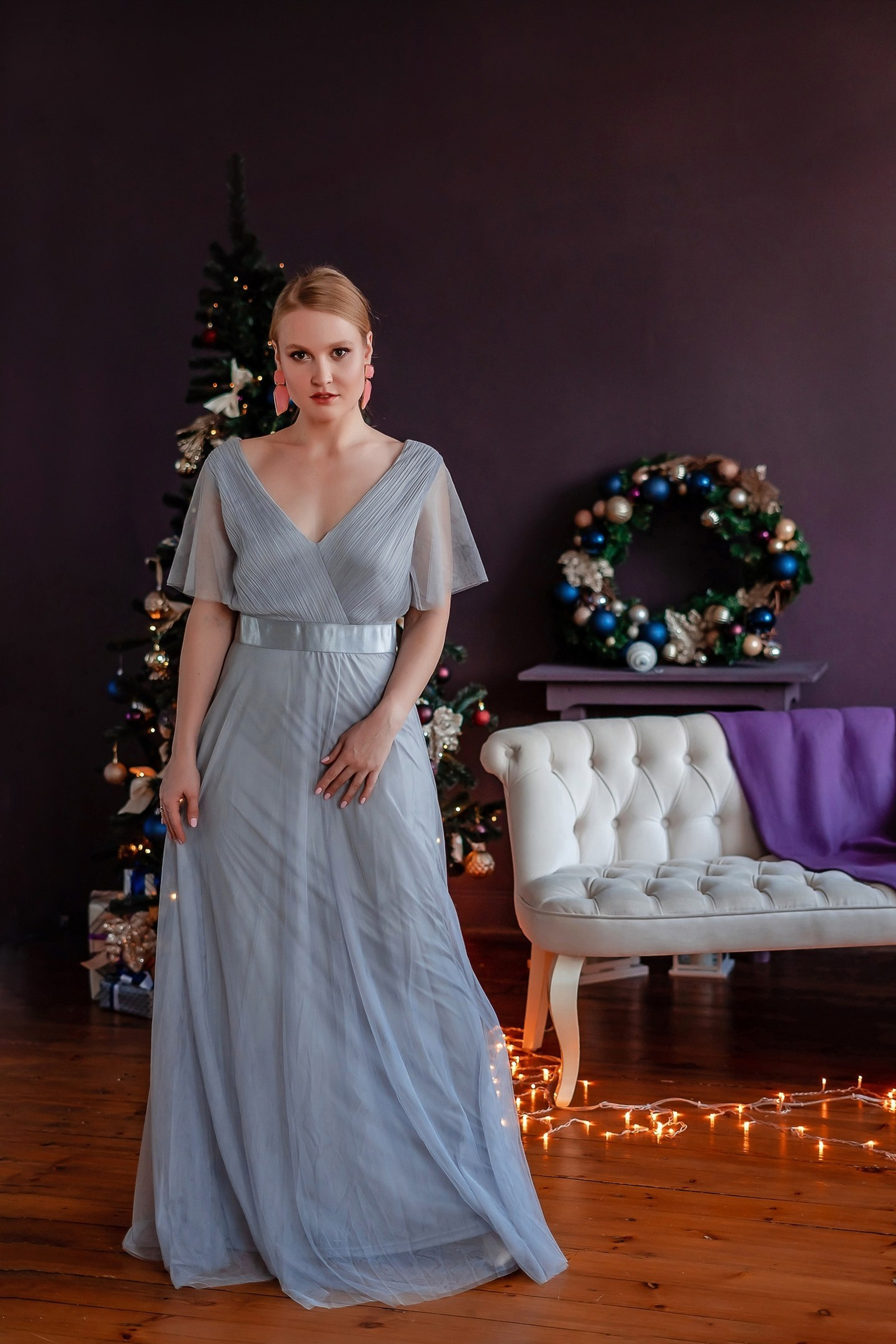 Серое платье р.46-52