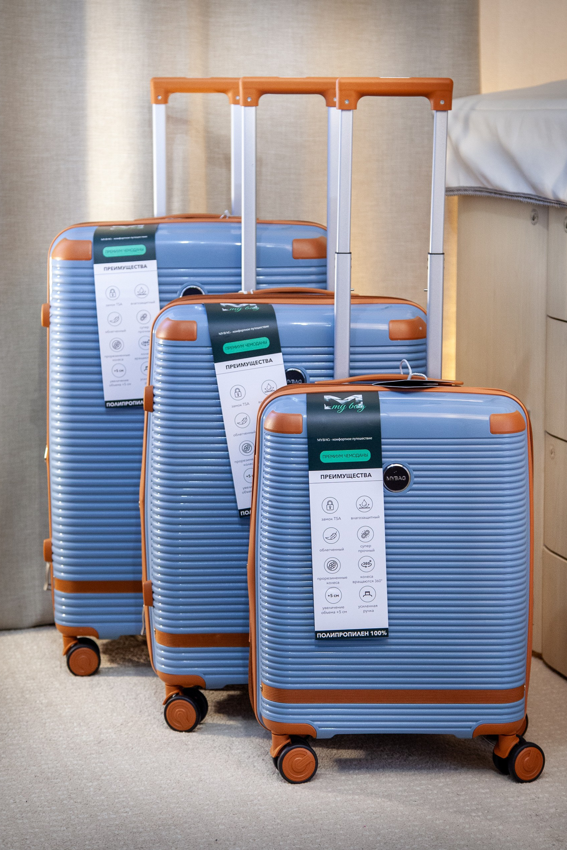 Чемоданы из полипропилена размер M. Купить чемодан на колесах в Москве