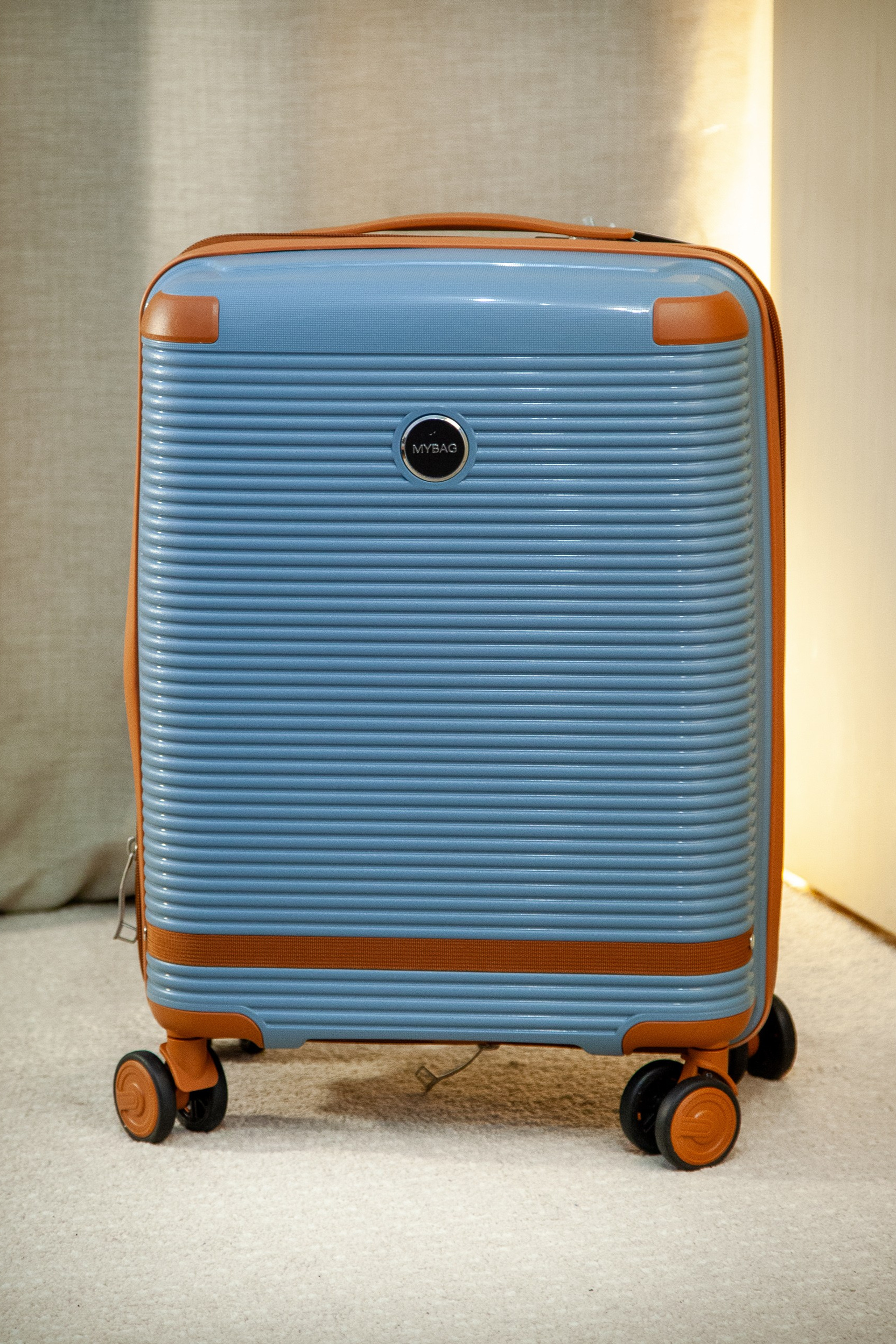 Недорогой и неубиваемый чемодан в размере 55×40×20 ручная кладь. Подходит для большинства авиакомпаний. 