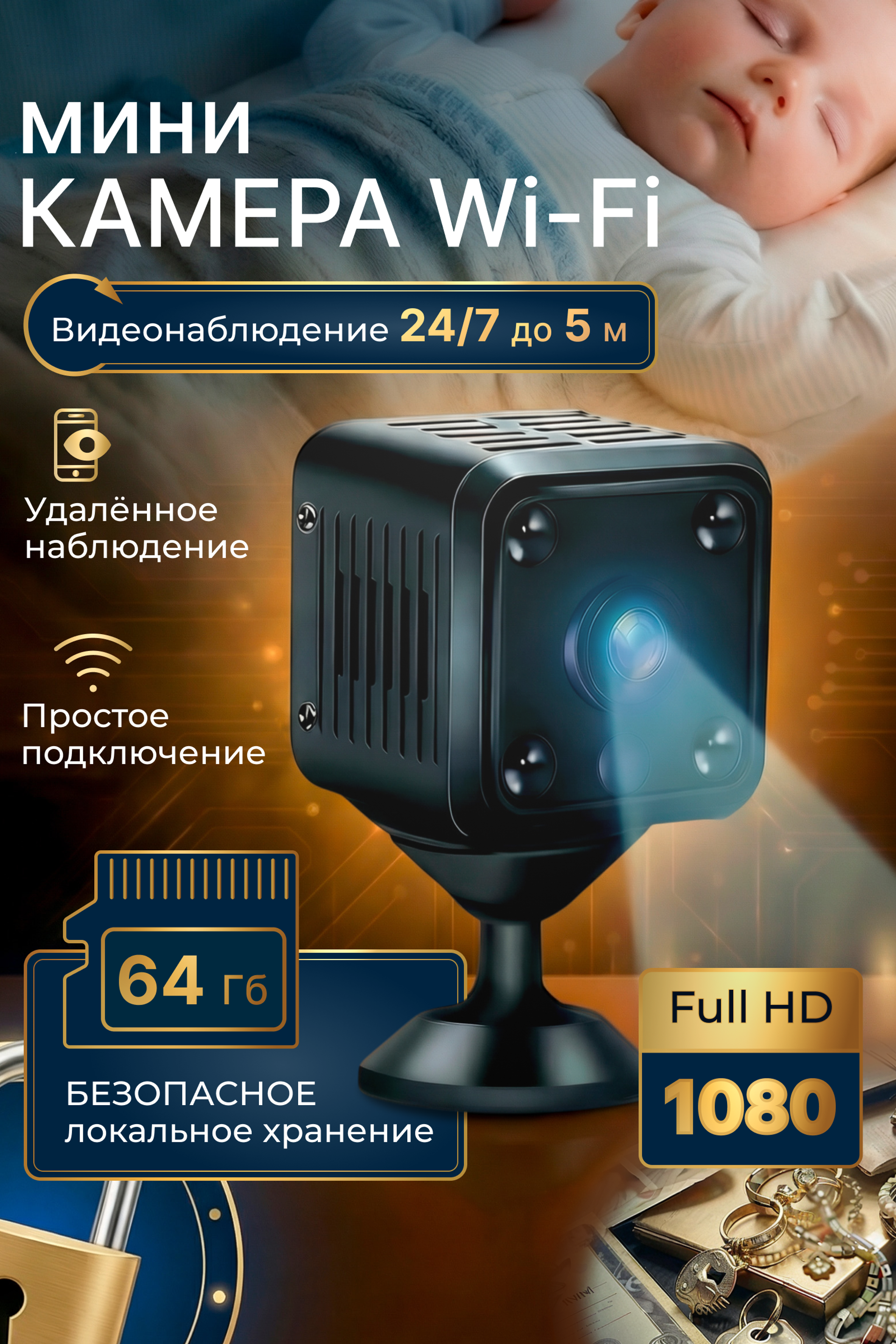 ПОДРОБНЕЕ ⏭︎ Карточка товара / Мини камера WI-FI