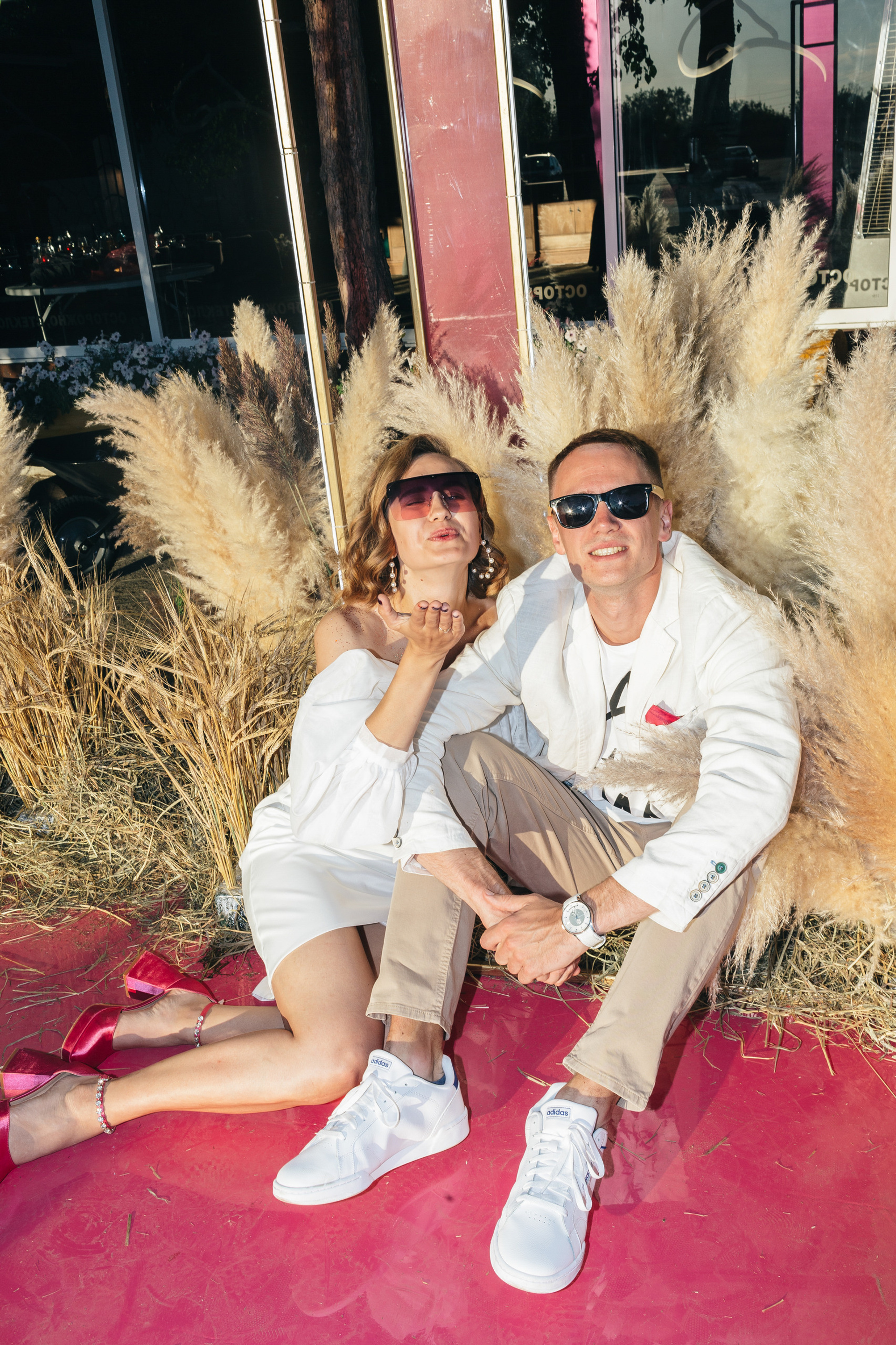 Фуксия/Голубая волна/Зеленый